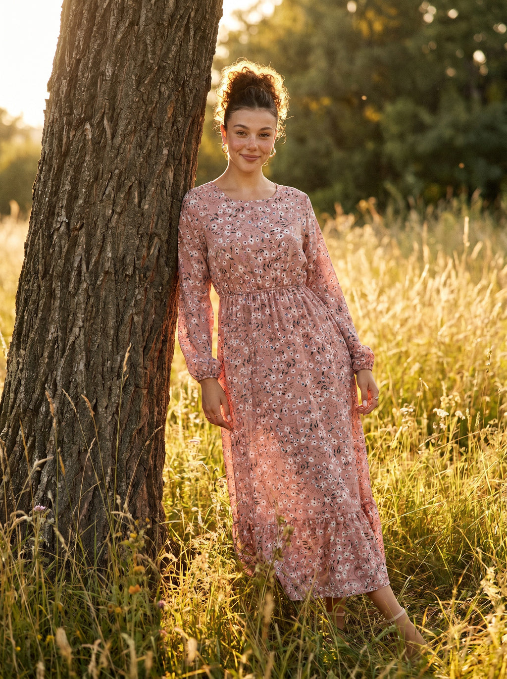 Juniper Tiered Maxi Dress in Prairie Ditsy Florals