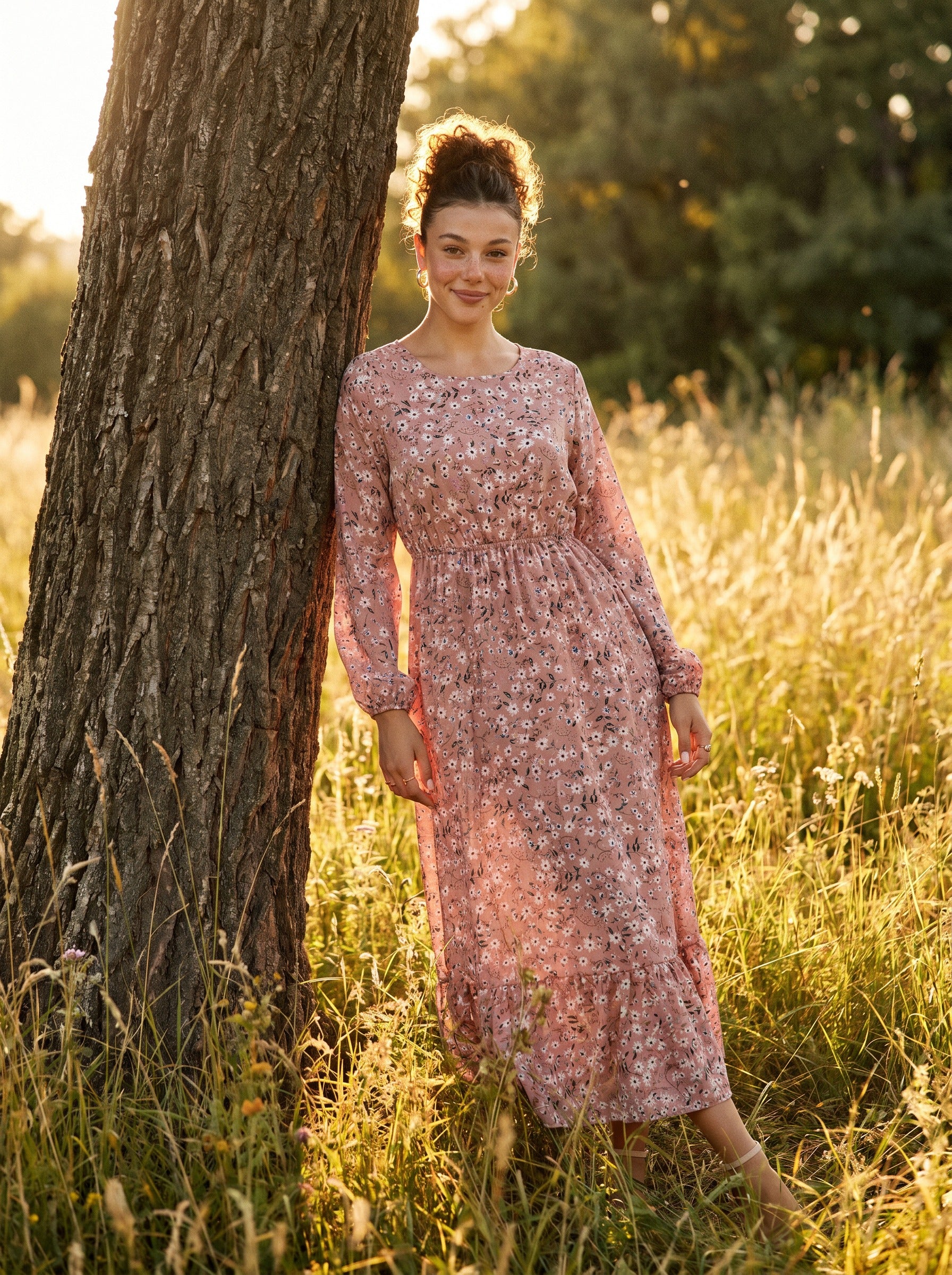 Juniper Tiered Maxi Dress in Prairie Ditsy Florals