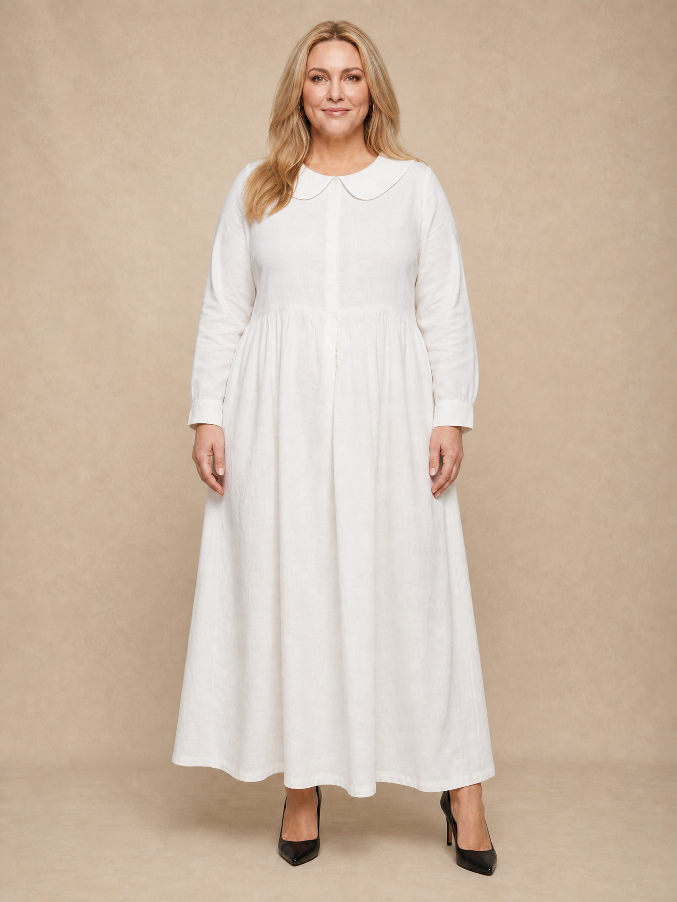 Clara Peter Pan Collar Denim Dress
