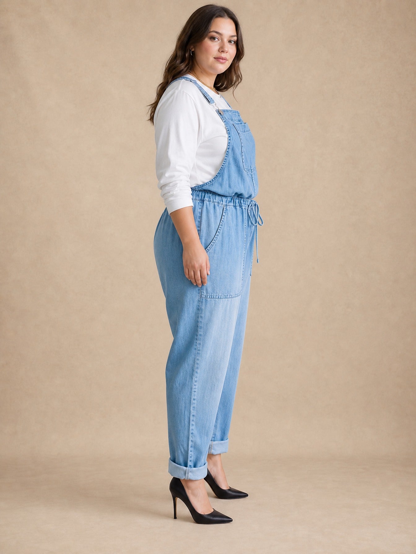 Grace Relaxed Denim Overalls