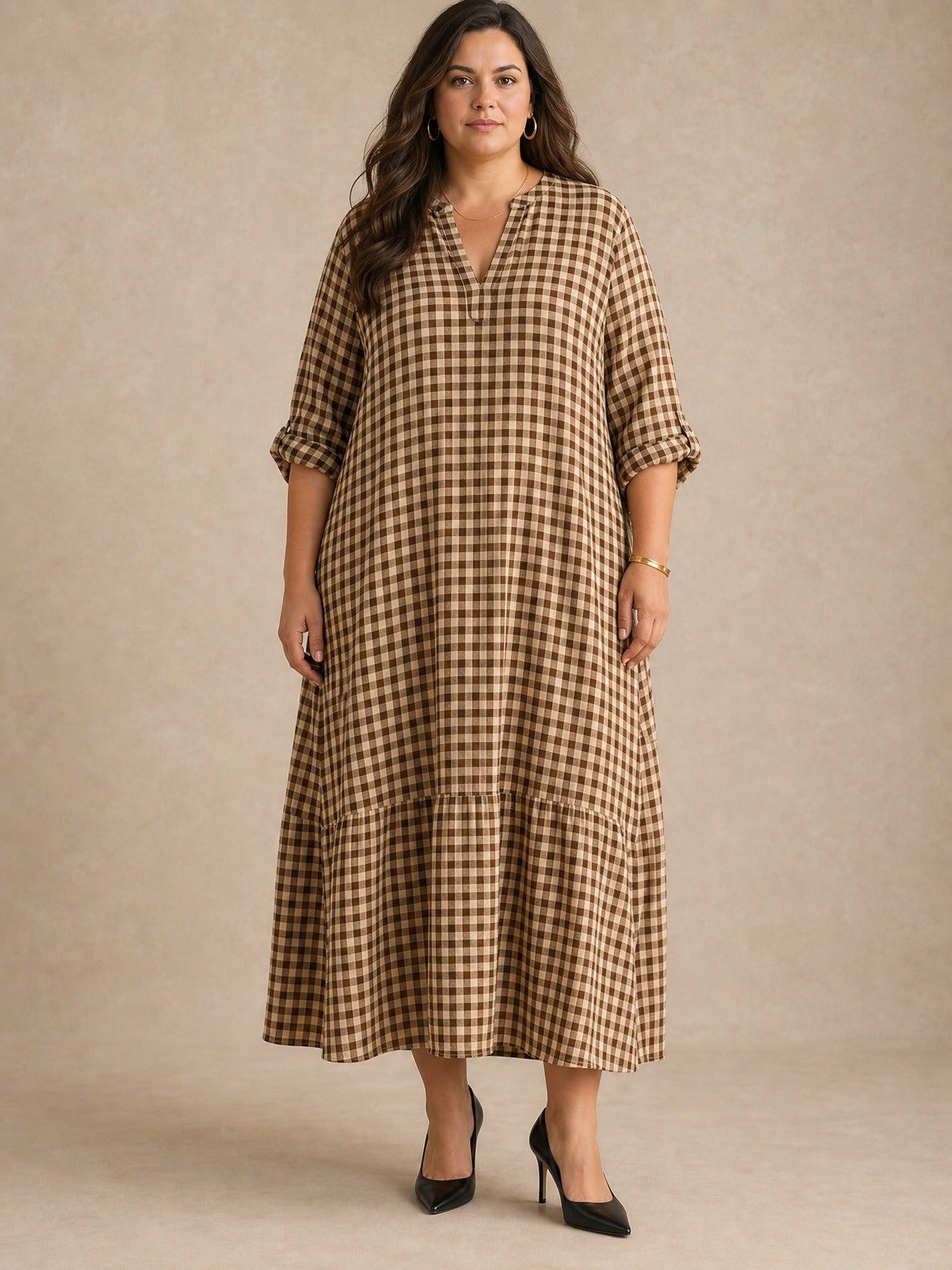 Mila Check Maxi Dress