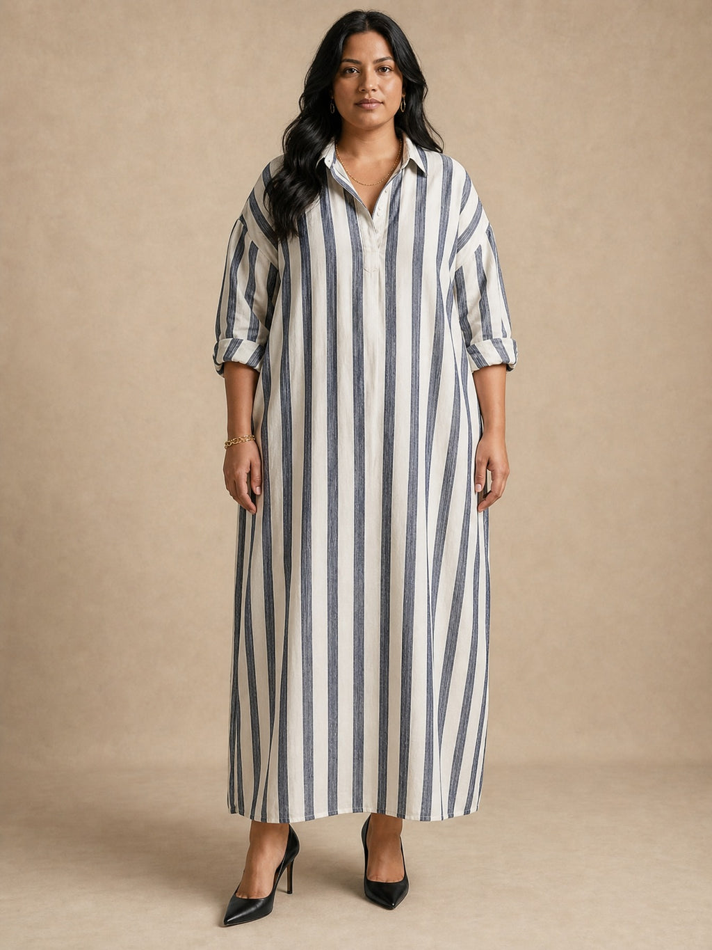 Liora Stripe Oversized Maxi Dress