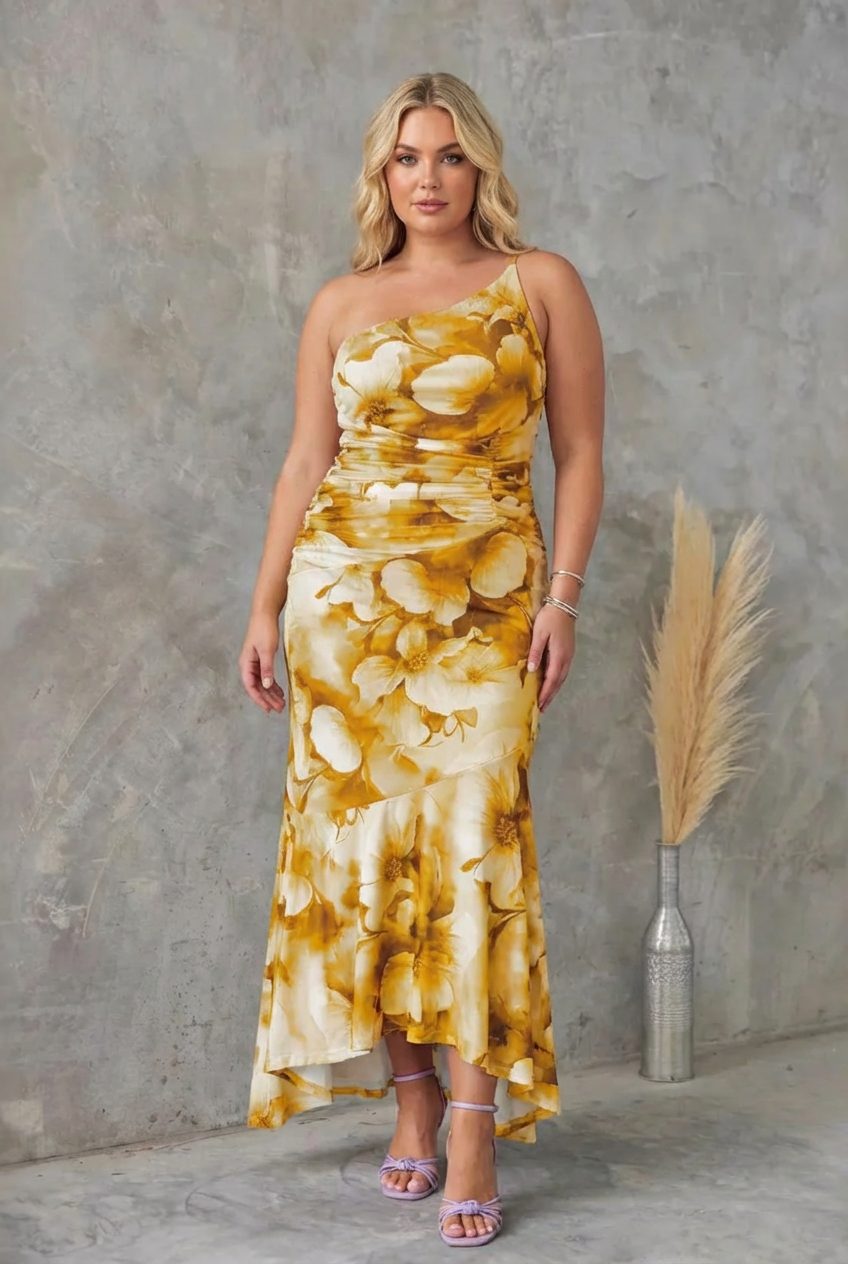 Xanthe One-Shoulder Midi Dress