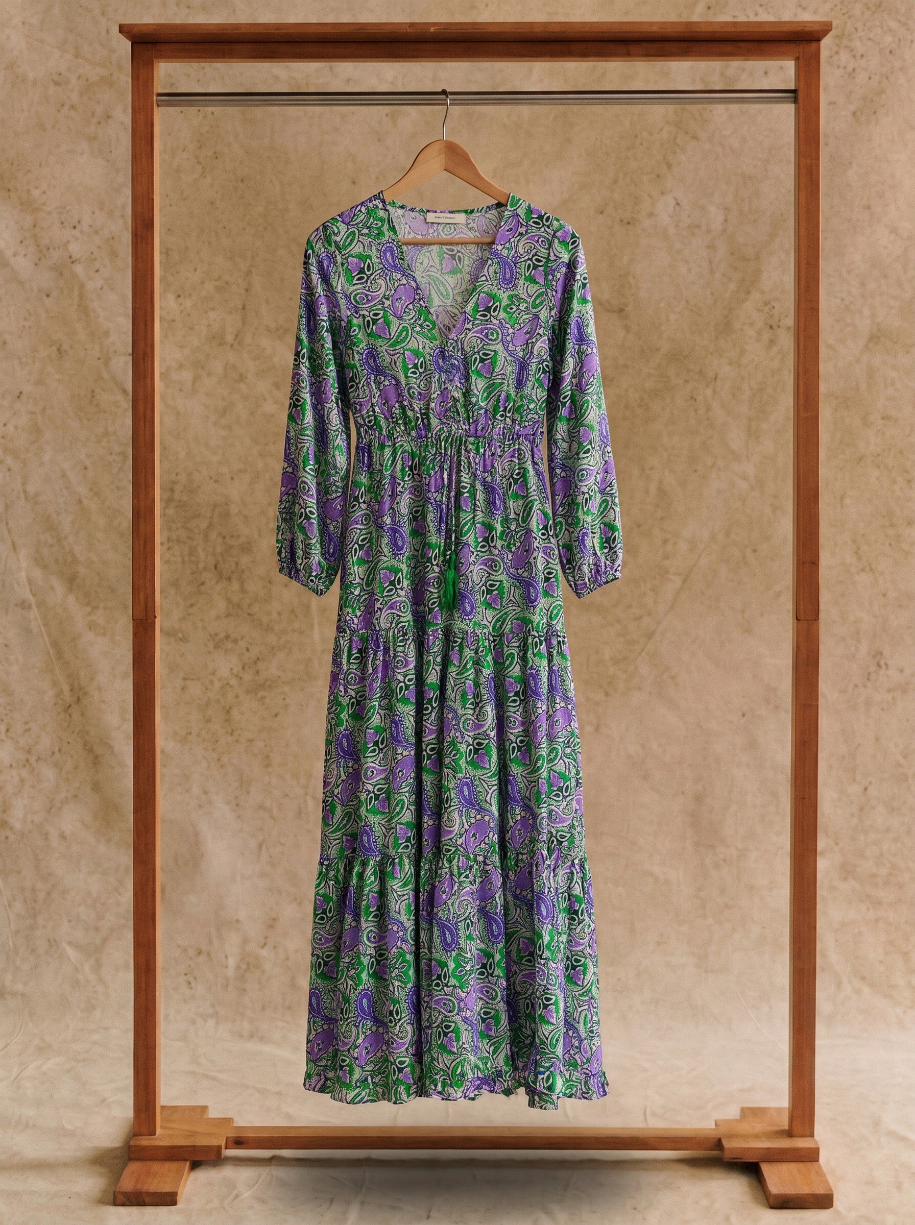 Josephine Tiered Maxi Dress in Painted Paisley