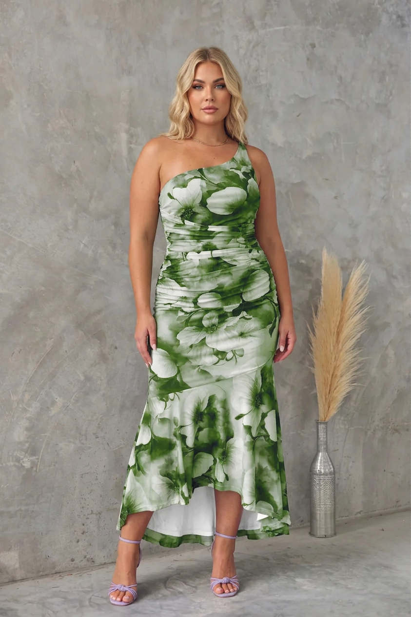 Xanthe One-Shoulder Midi Dress