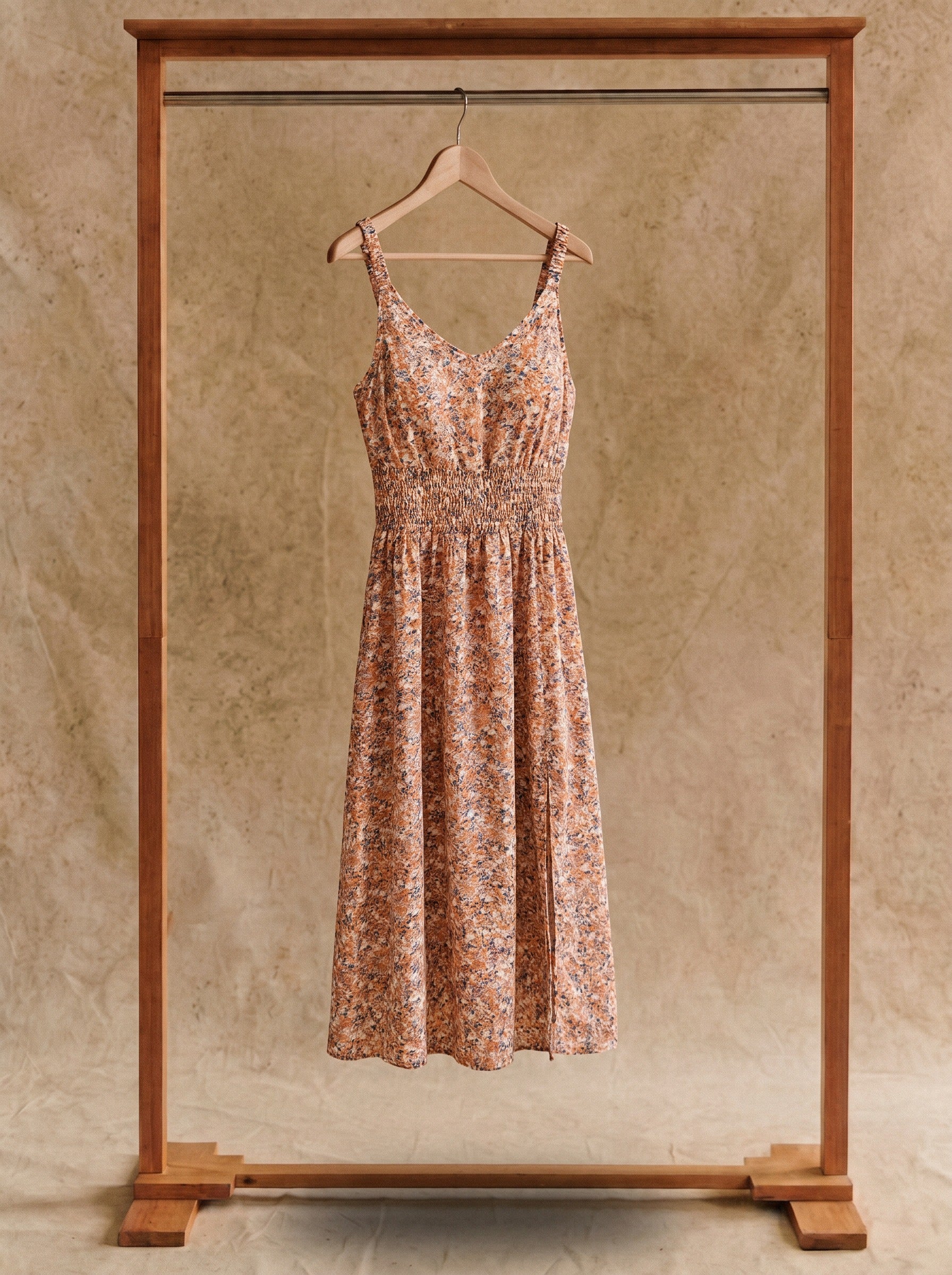 Tallulah Smocked Midi Dress in Blushing Meadow Florals