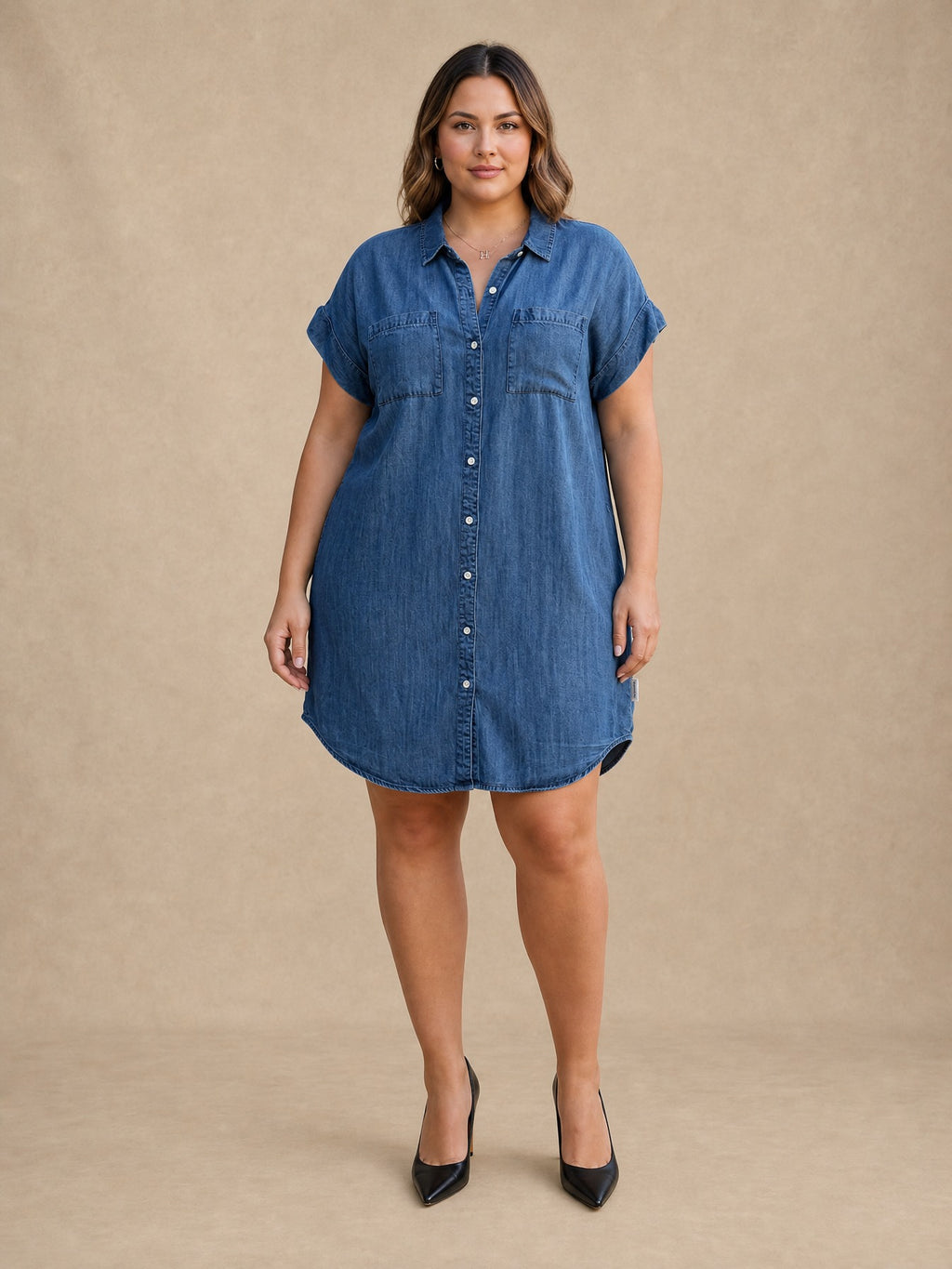 Helen Button-Down Denim Dress