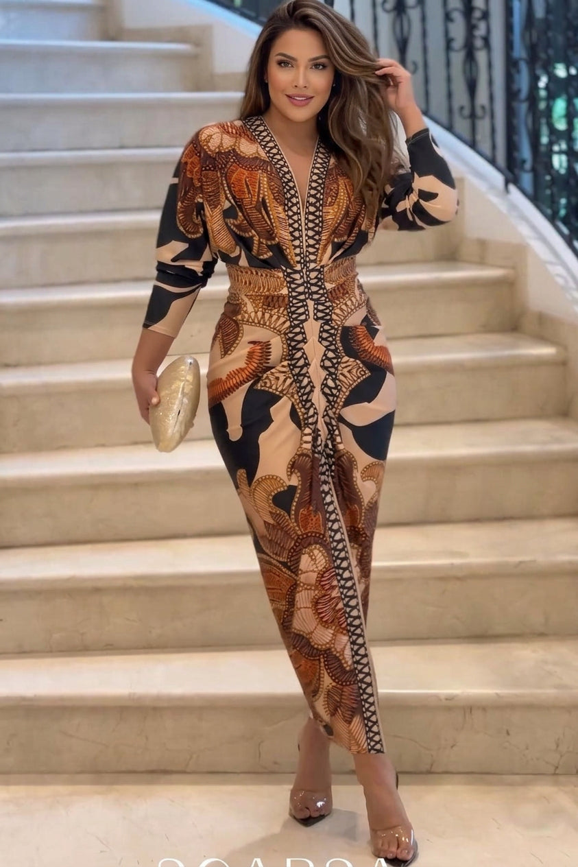 Eva Dolman Sleeve Midi Dress