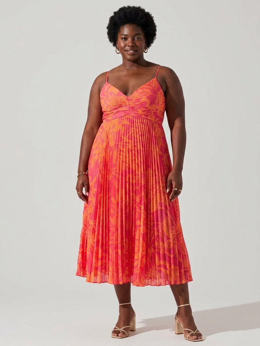 Heather Pleated Midi Dress