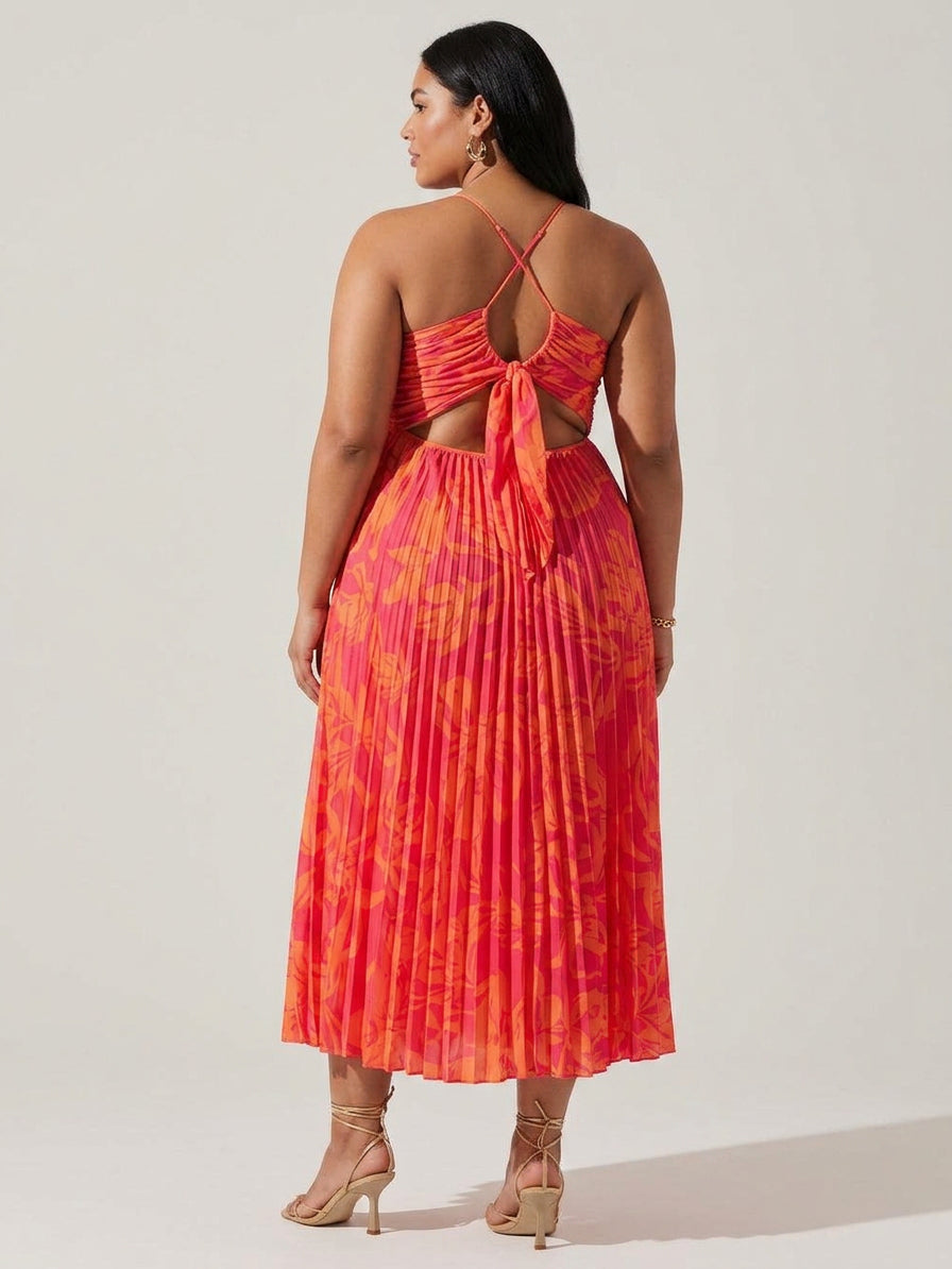 Heather Pleated Midi Dress
