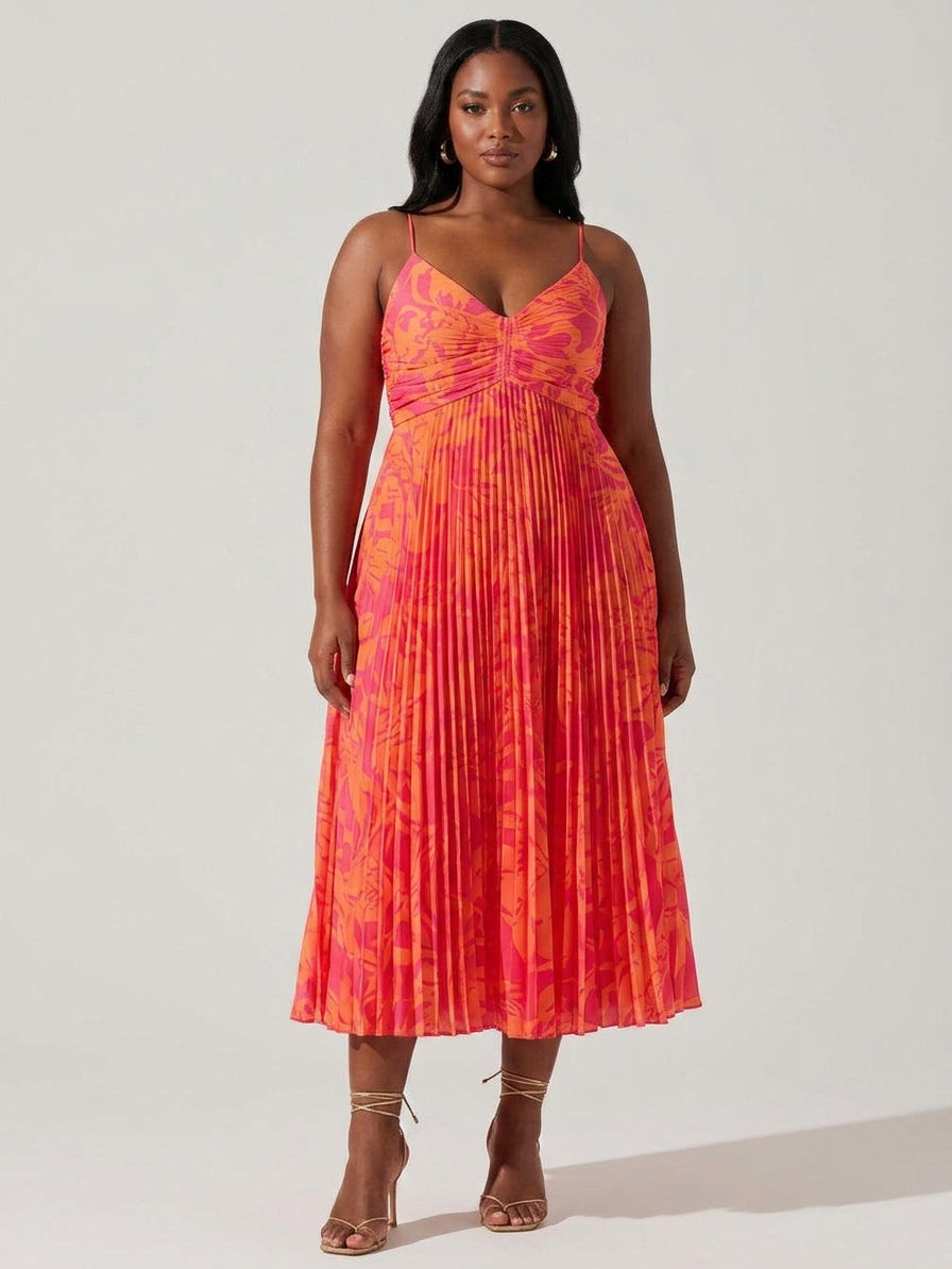 Heather Pleated Midi Dress