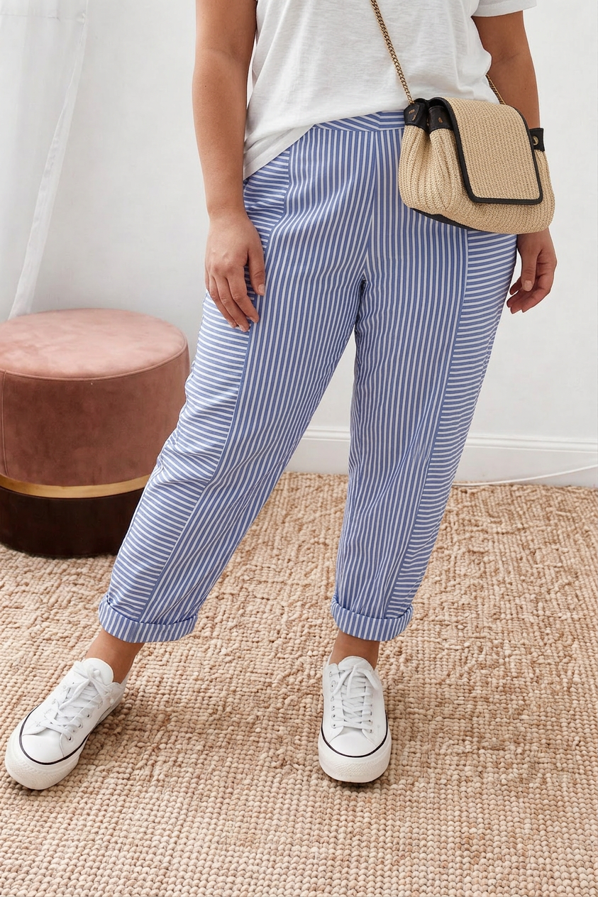 Marina Blue Stripe Jogger Pants