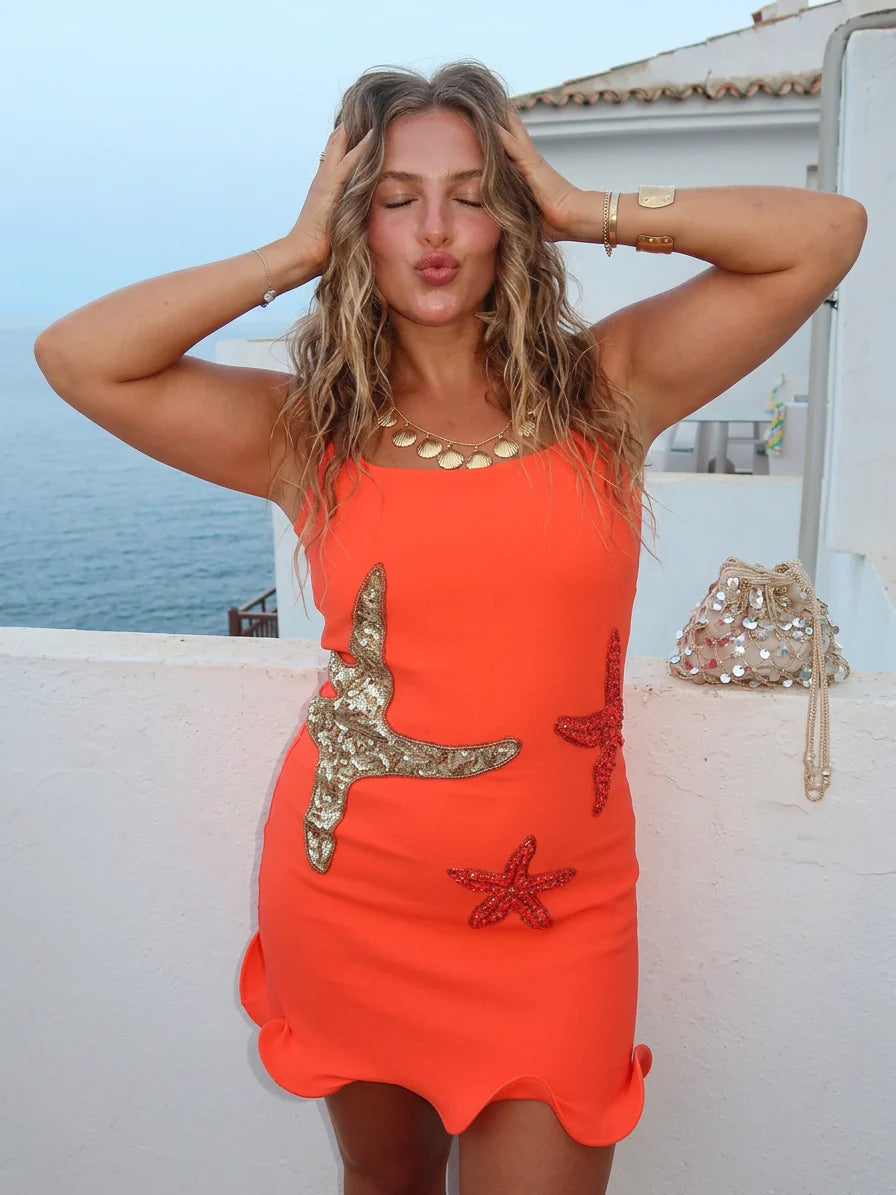 Astrid Star Print Mini Dress