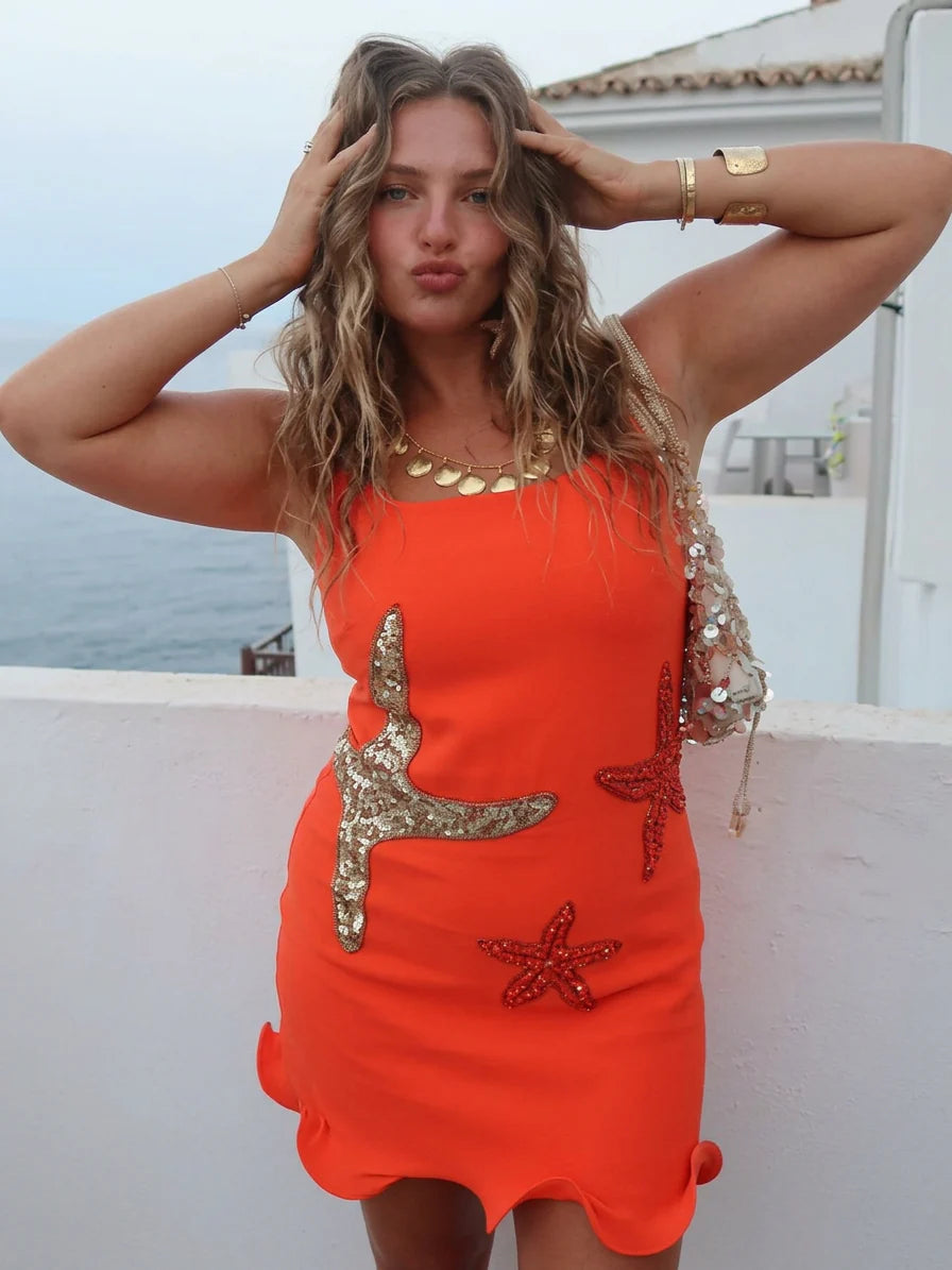 Astrid Star Print Mini Dress