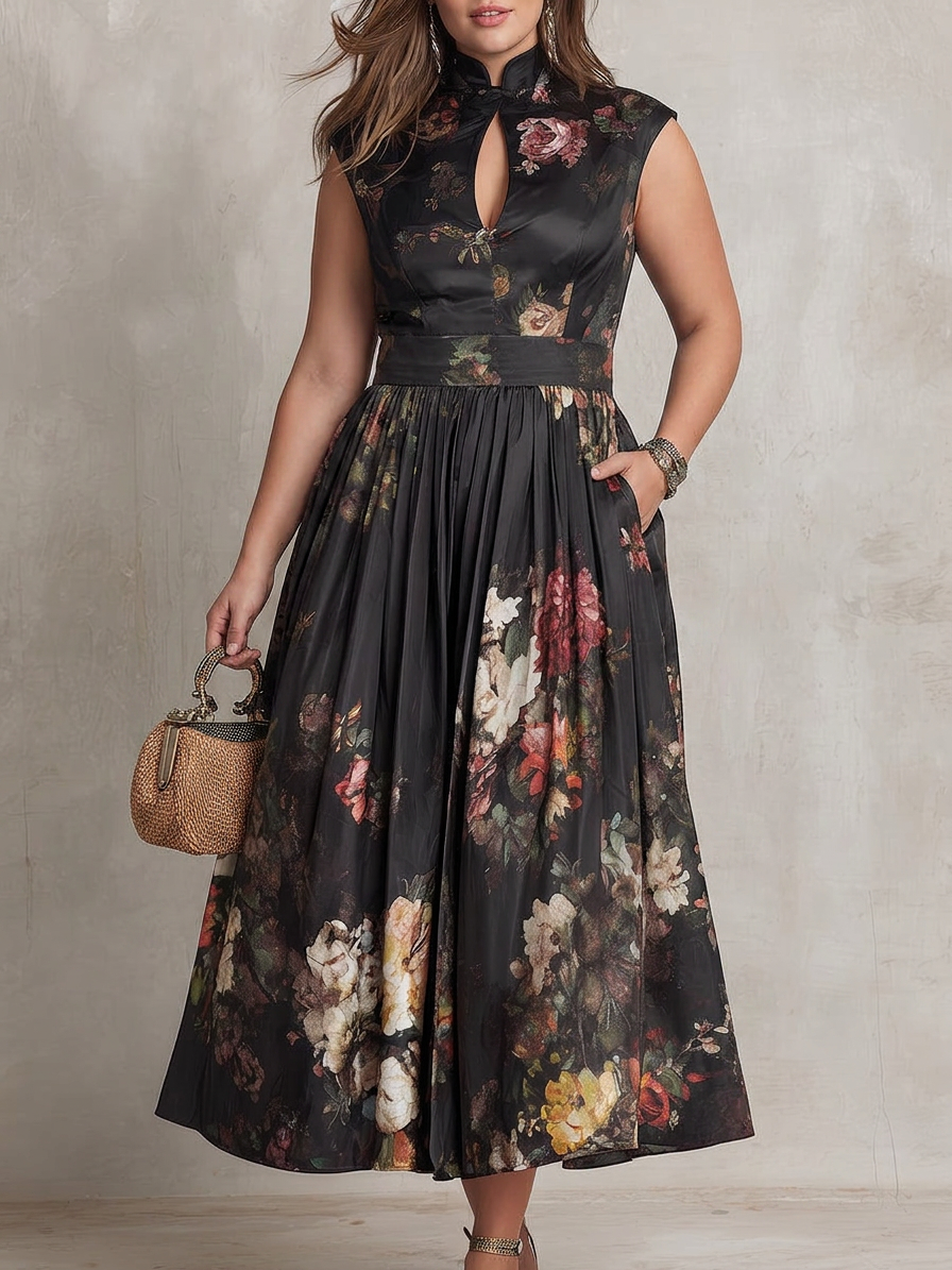Patricia Black Floral Midi Dress