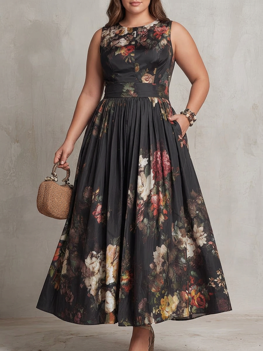 Patricia Black Floral Midi Dress