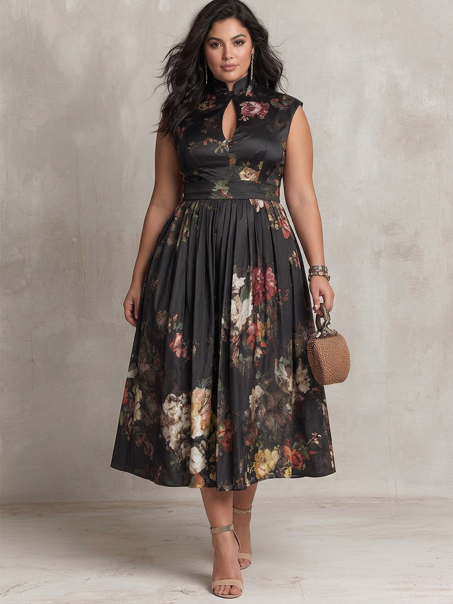 Patricia Black Floral Midi Dress