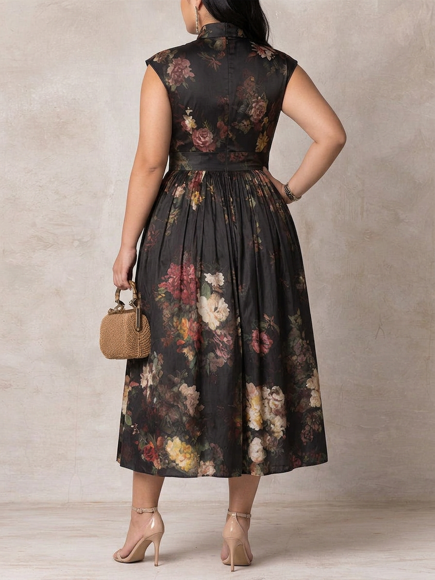 Patricia Black Floral Midi Dress