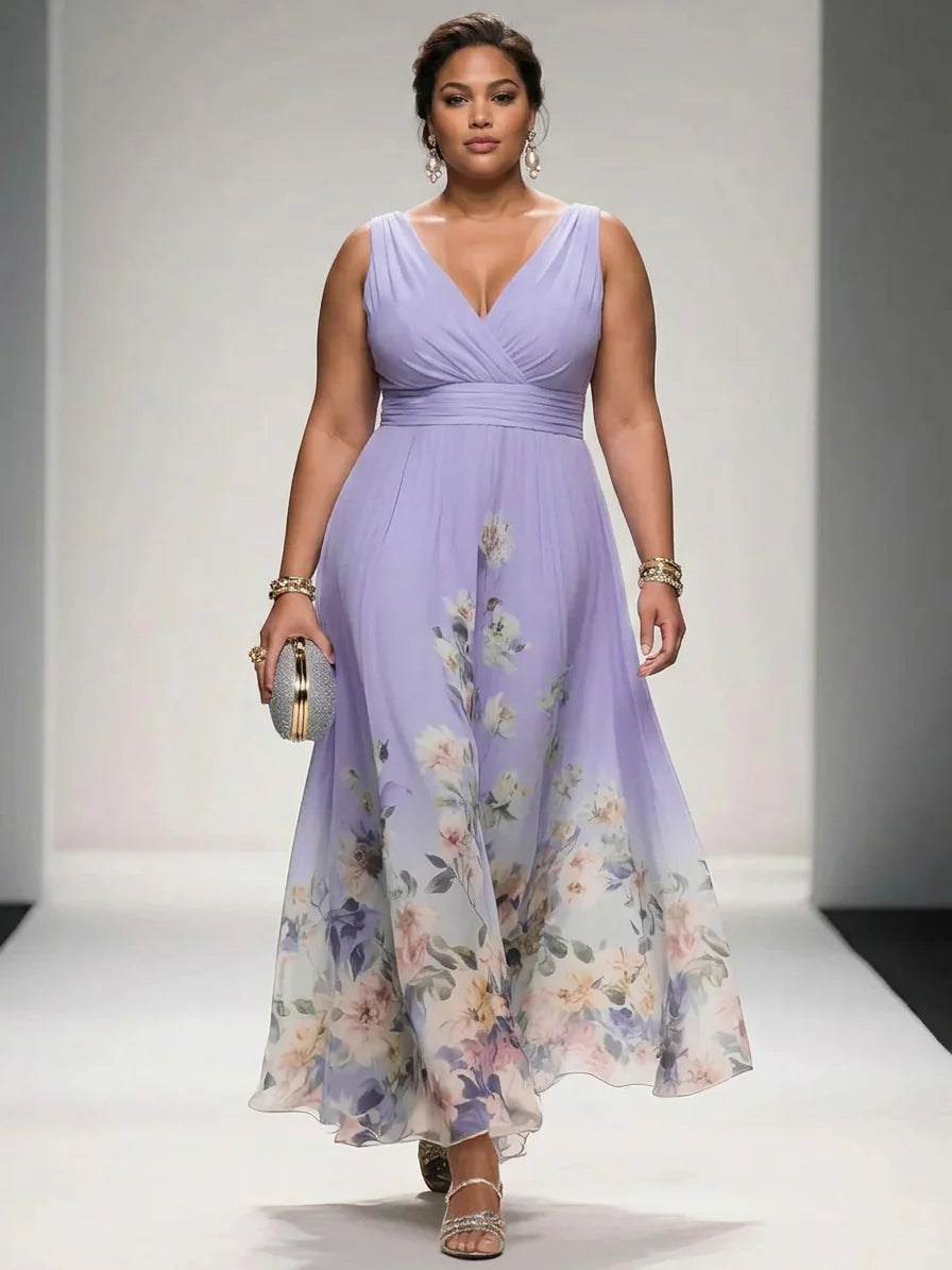 Rose Chiffon Maxi Dress
