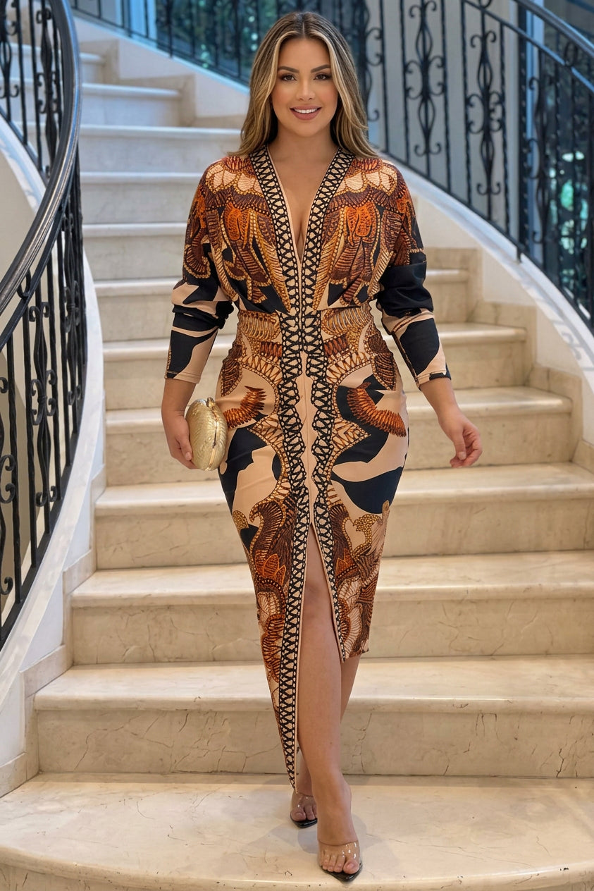 Eva Dolman Sleeve Midi Dress