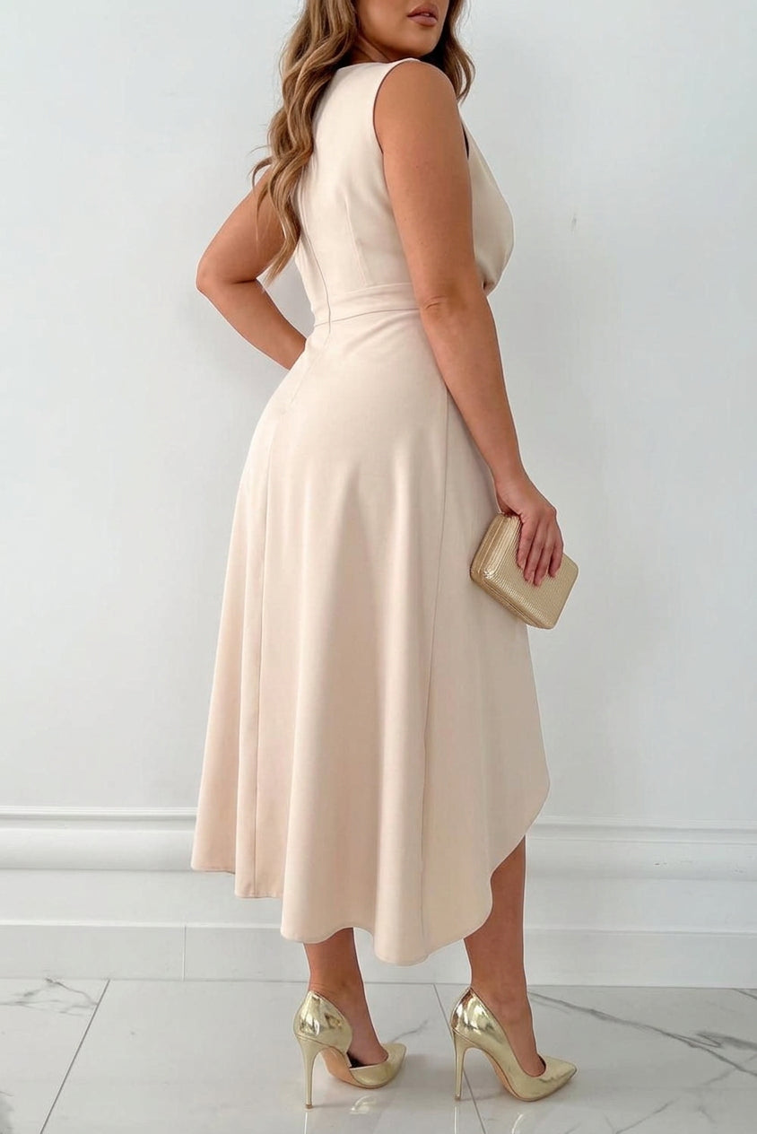 Mandy V Neck Wrap Midi Dress