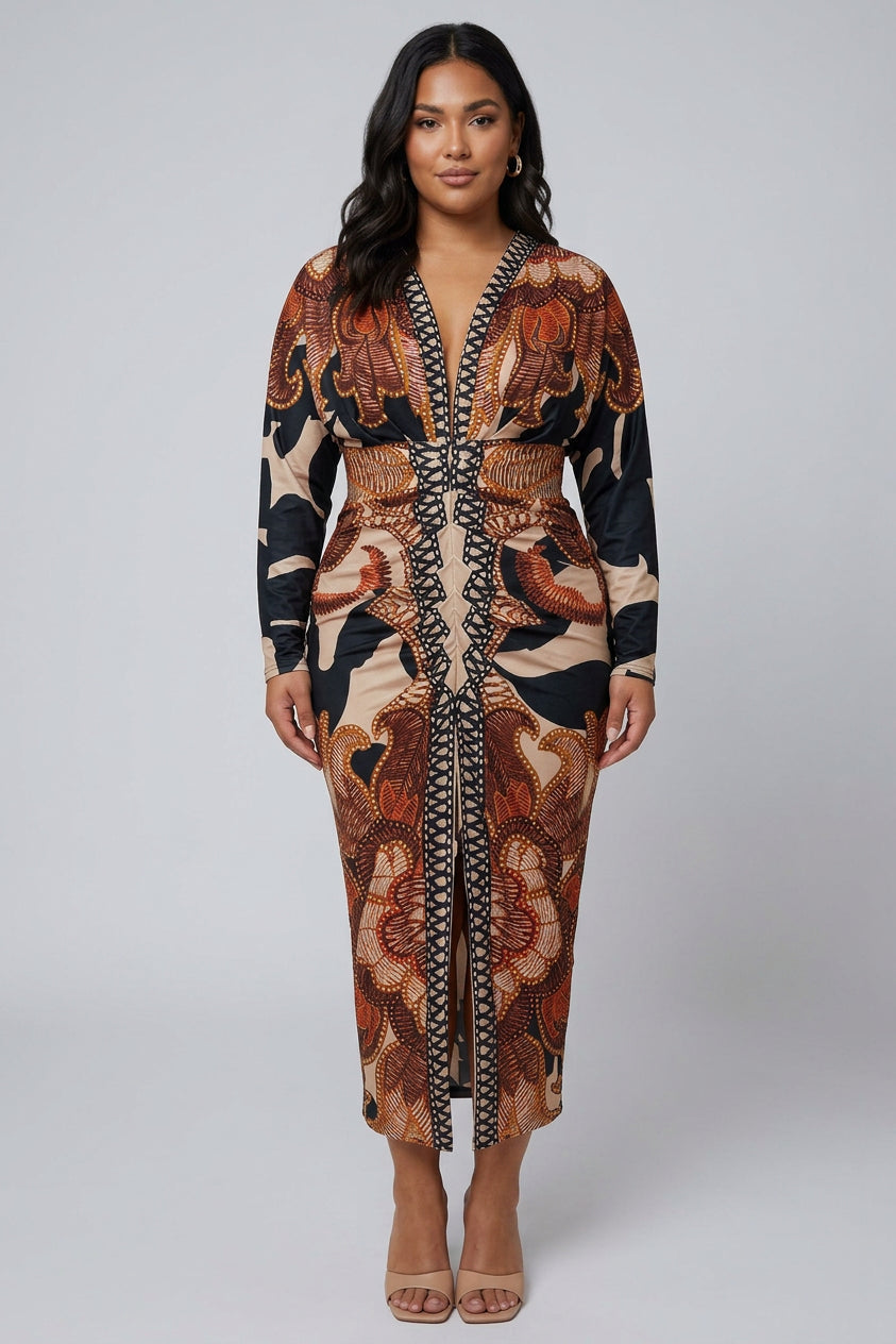Eva Dolman Sleeve Midi Dress