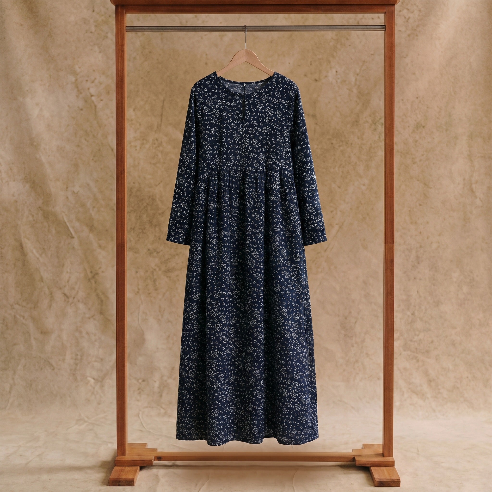 Sylvie Gathered Maxi Dress in Vintage Calico Blooms