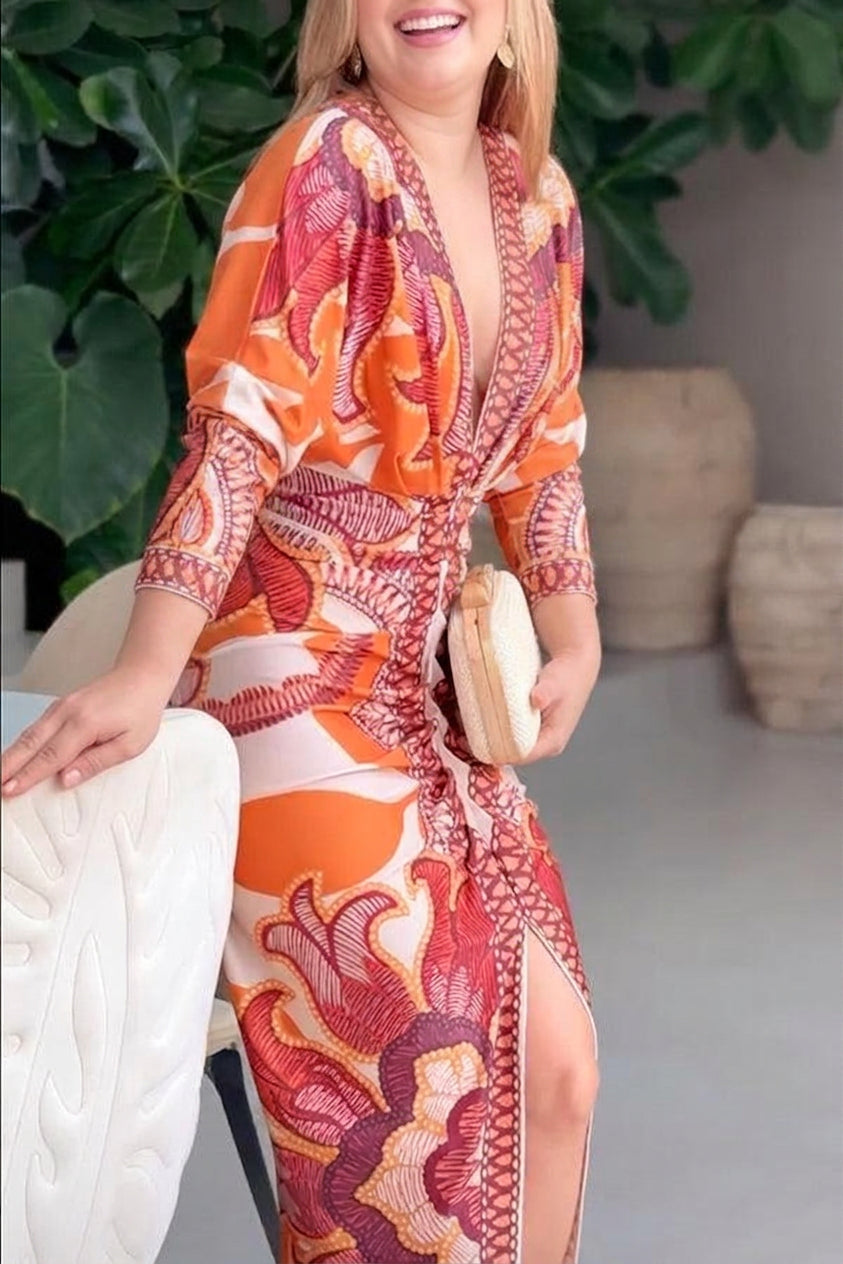 Eva Dolman Sleeve Midi Dress