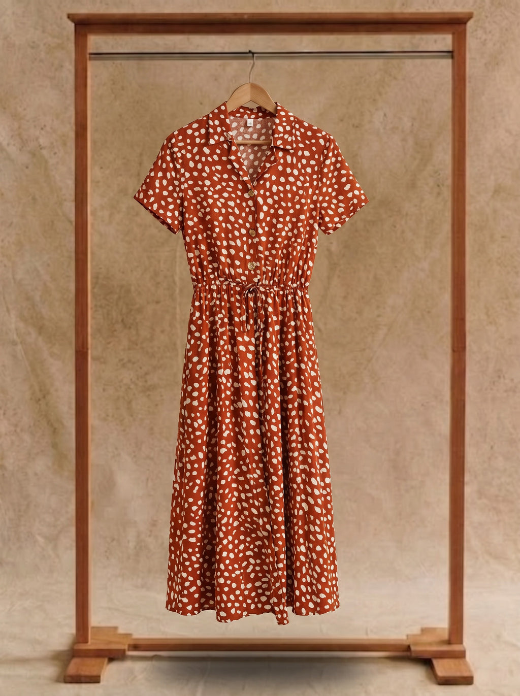 Rosalie Collared Midi Dress in Dappled Meadow