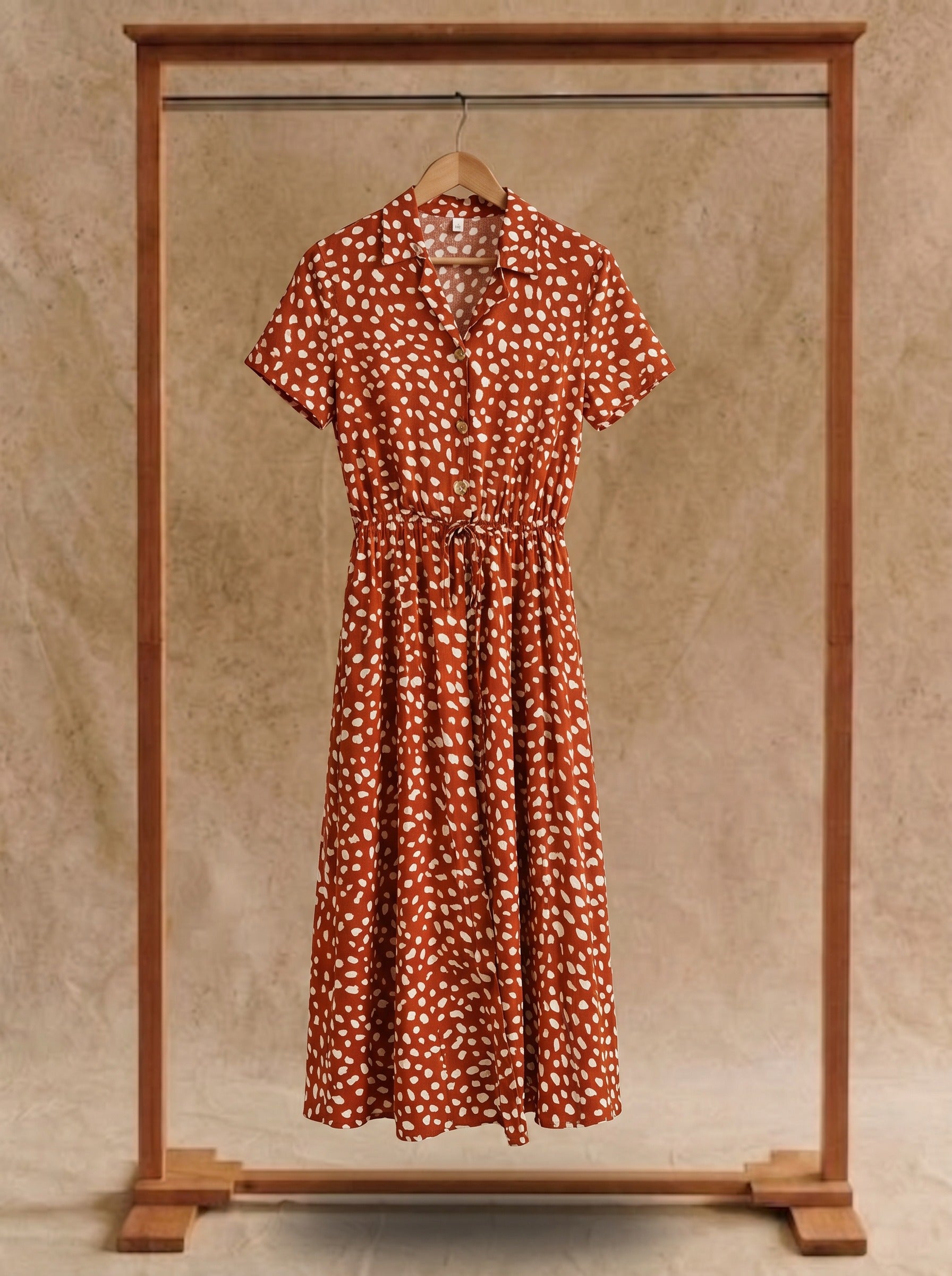 Rosalie Collared Midi Dress in Dappled Meadow