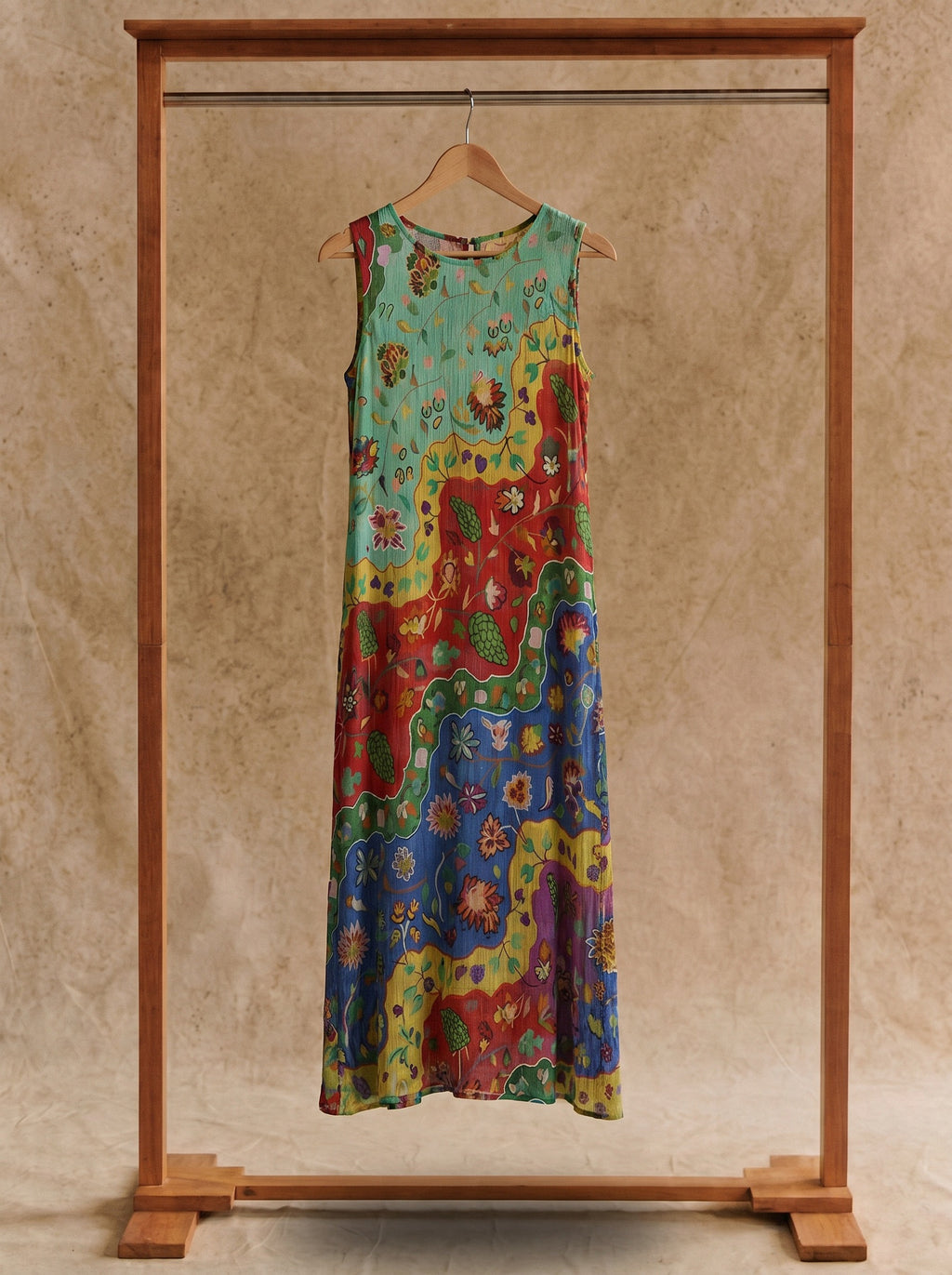Maren Sleeveless Maxi Dress in Folk Art Meadow