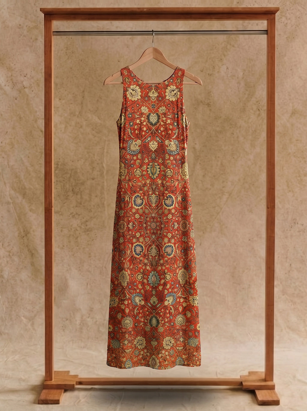 Maren Sleeveless Maxi Dress in Terracotta Heirloom Bloom