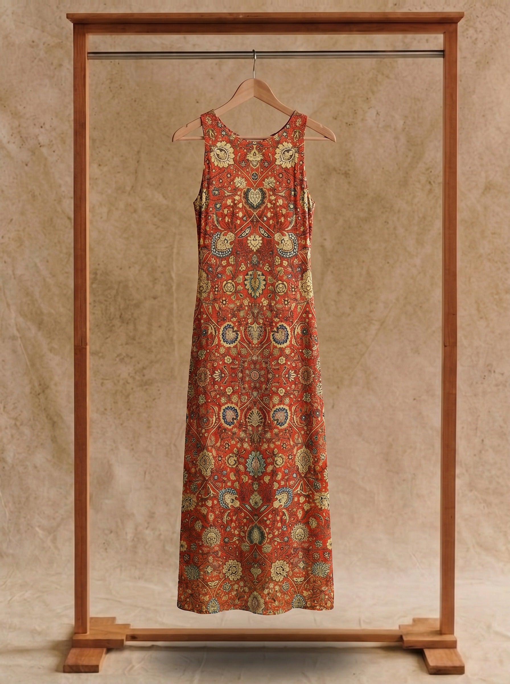 Maren Sleeveless Maxi Dress in Terracotta Heirloom Bloom