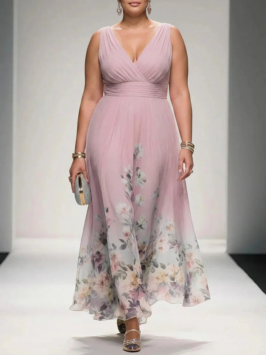 Rose Chiffon Maxi Dress