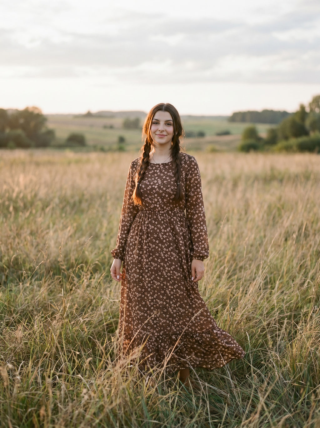 Juniper Tiered Maxi Dress in Prairie Ditsy Florals
