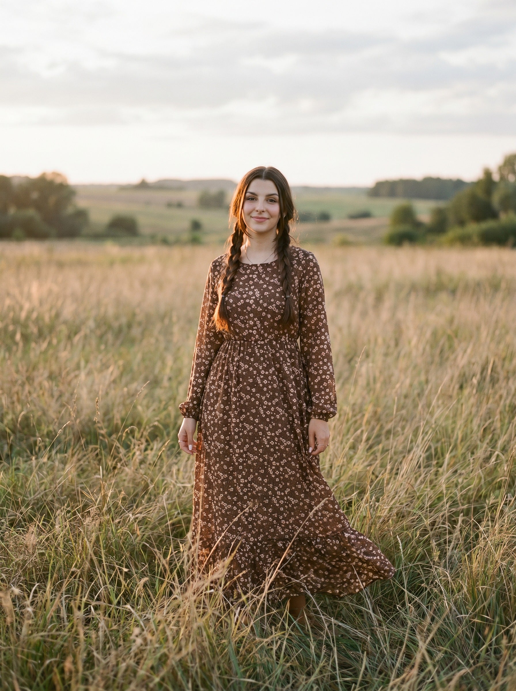 Juniper Tiered Maxi Dress in Prairie Ditsy Florals