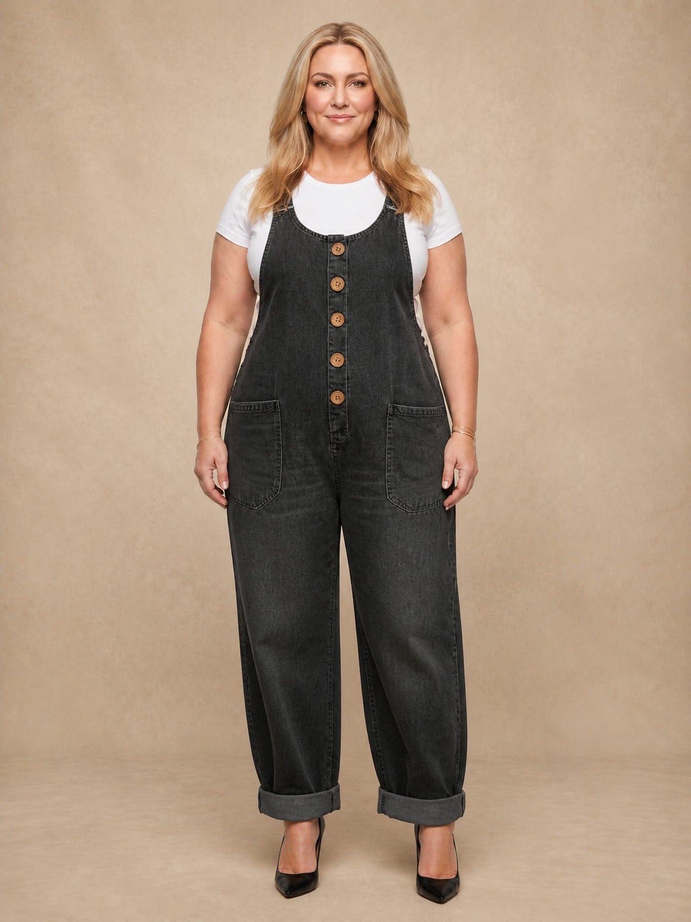 Ruth Washed Denim Overalls