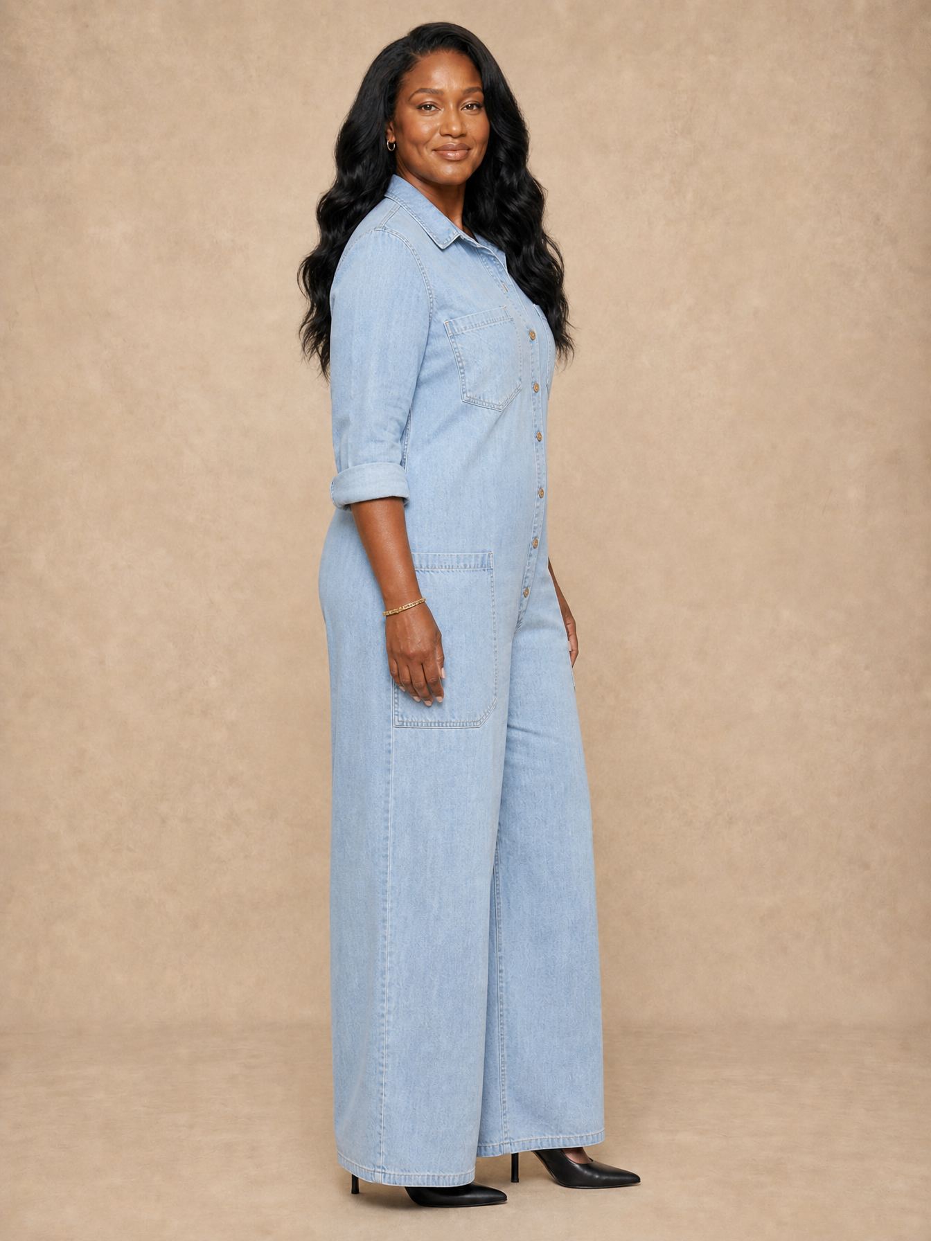 Lena Soft Denim Jumpsuit