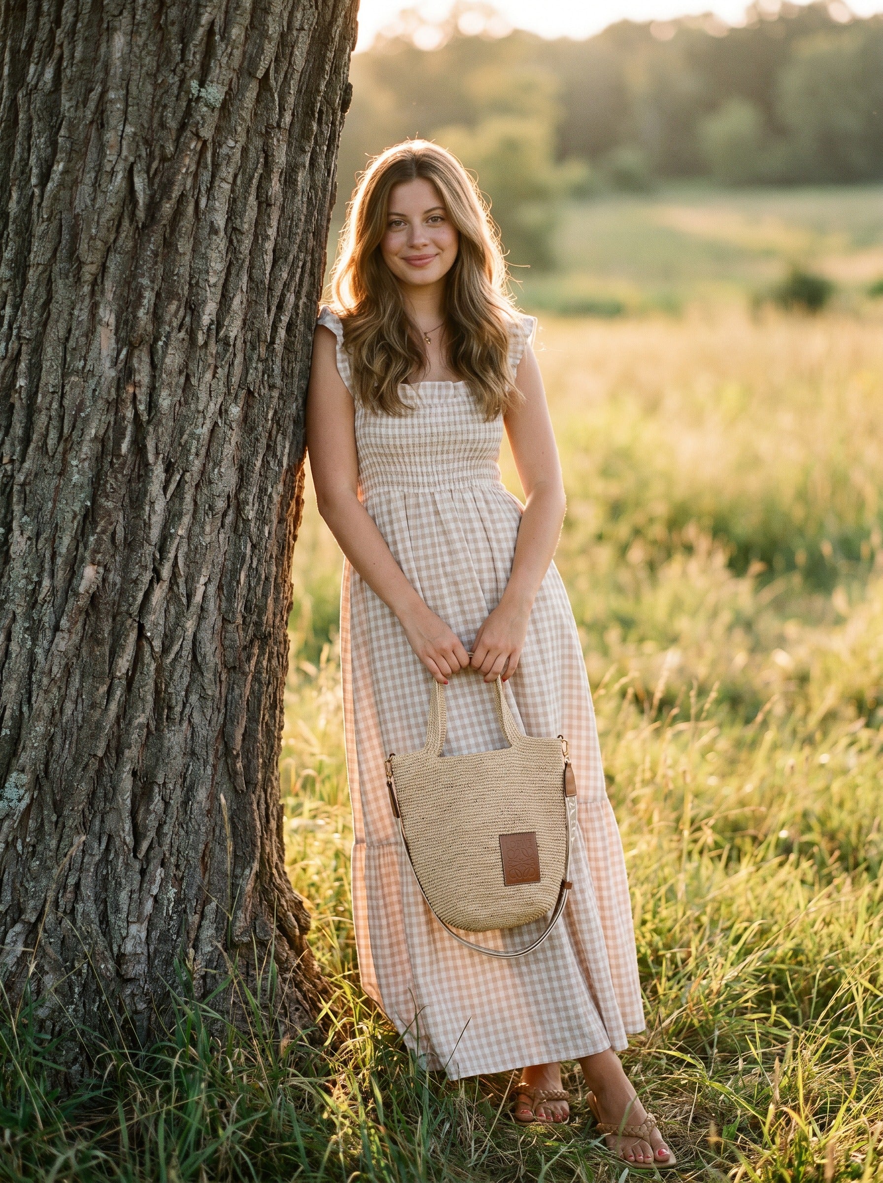 Elodie Smocked Tiered Maxi Dress in Picnic Gingham