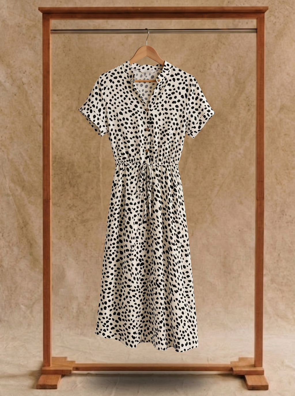 Rosalie Collared Midi Dress in Dappled Meadow