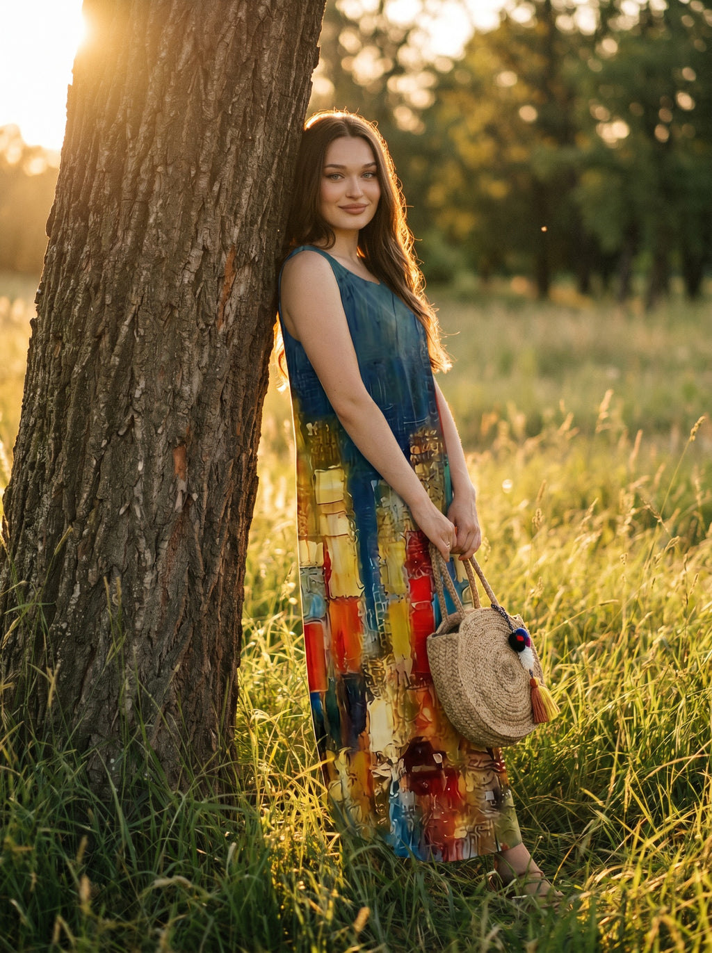 Maren Sleeveless Maxi Dress in Painted City Dusk