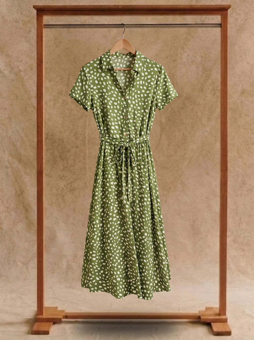 Rosalie Collared Midi Dress in Dappled Meadow