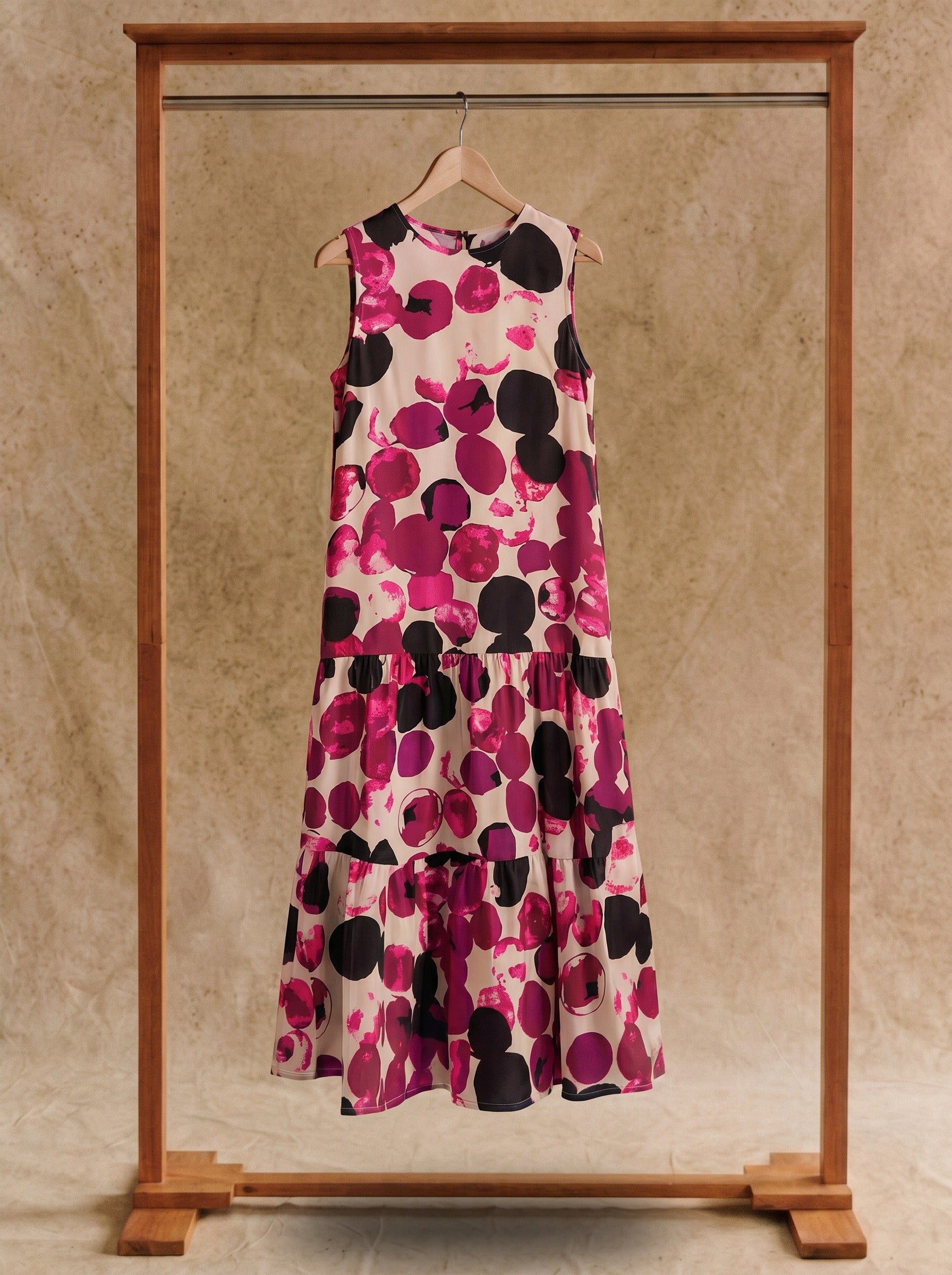 Magnolia Tiered Midi Dress in Painted Petals