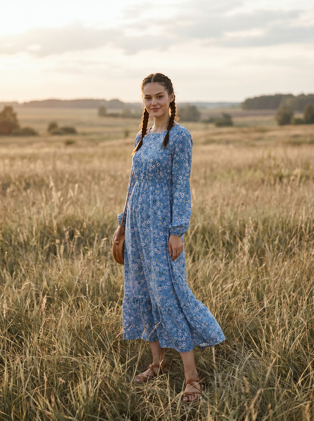 Juniper Tiered Maxi Dress in Prairie Ditsy Florals