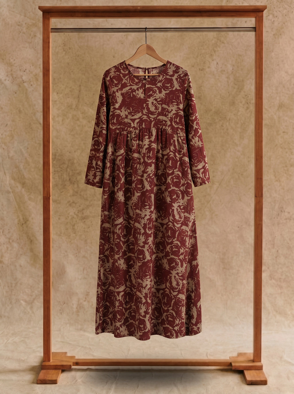 Sylvie Gathered Maxi Dress in Tapestry Roses