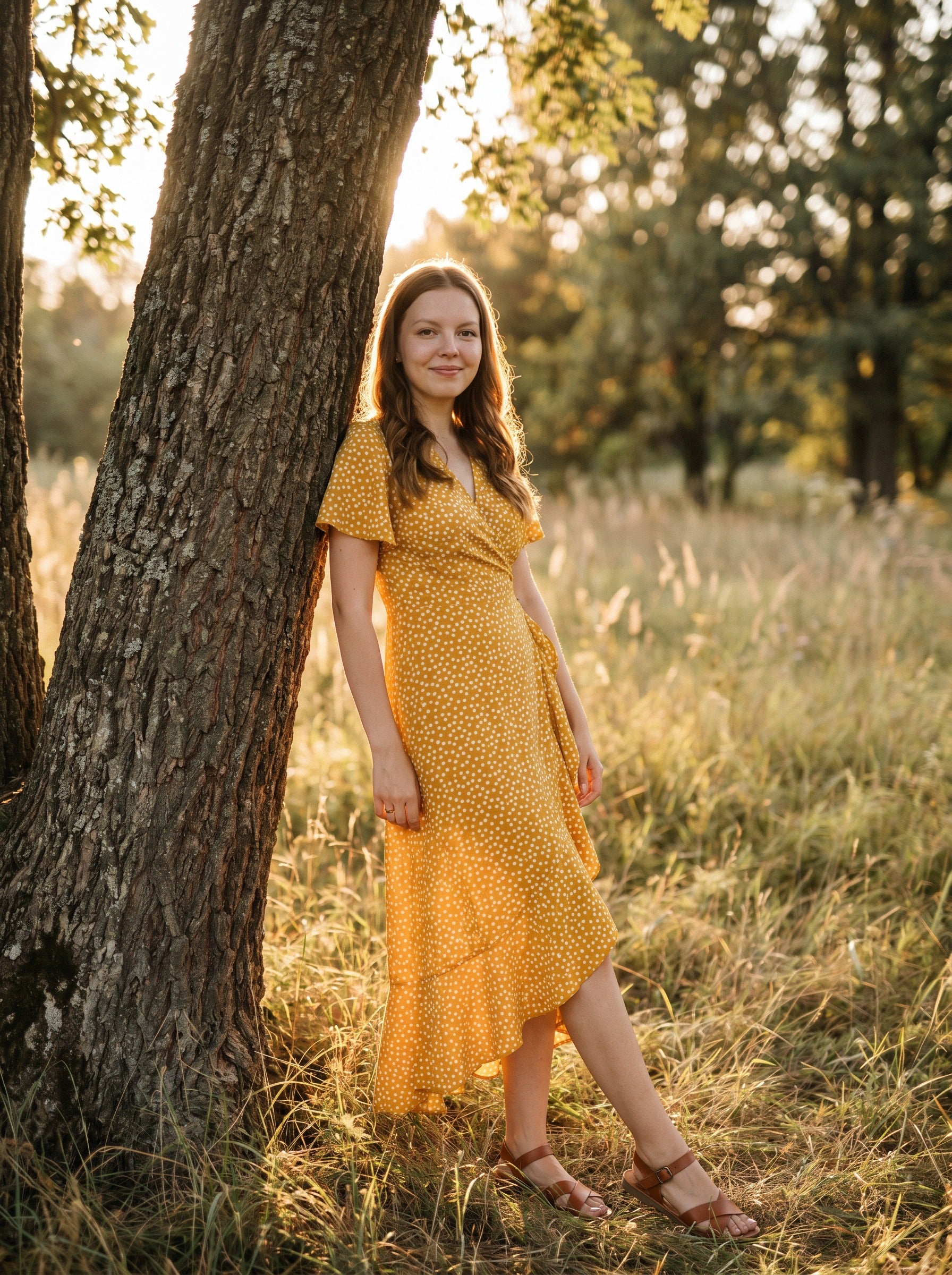 Isadora Wrap Maxi Dress in Meadow Ditsy Florals