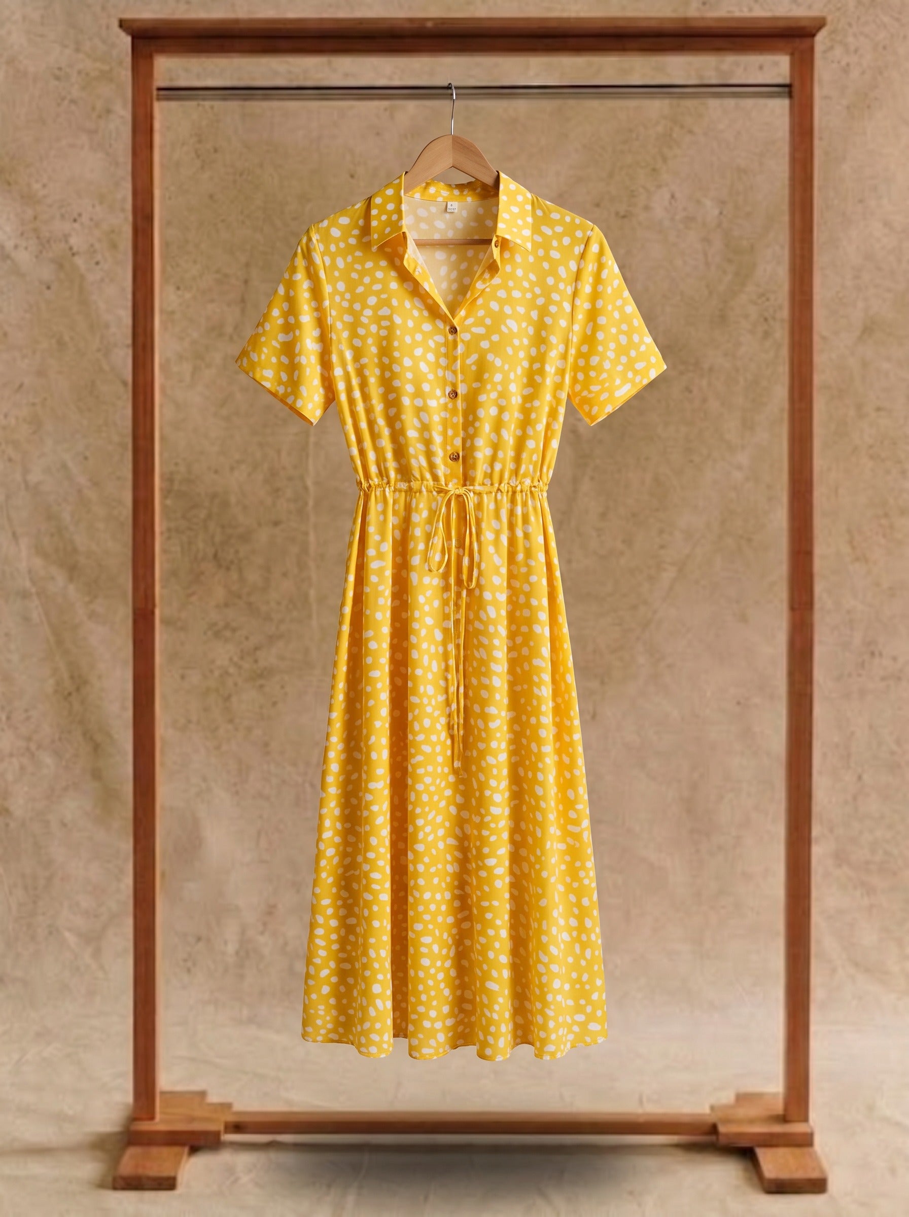 Rosalie Collared Midi Dress in Dappled Meadow