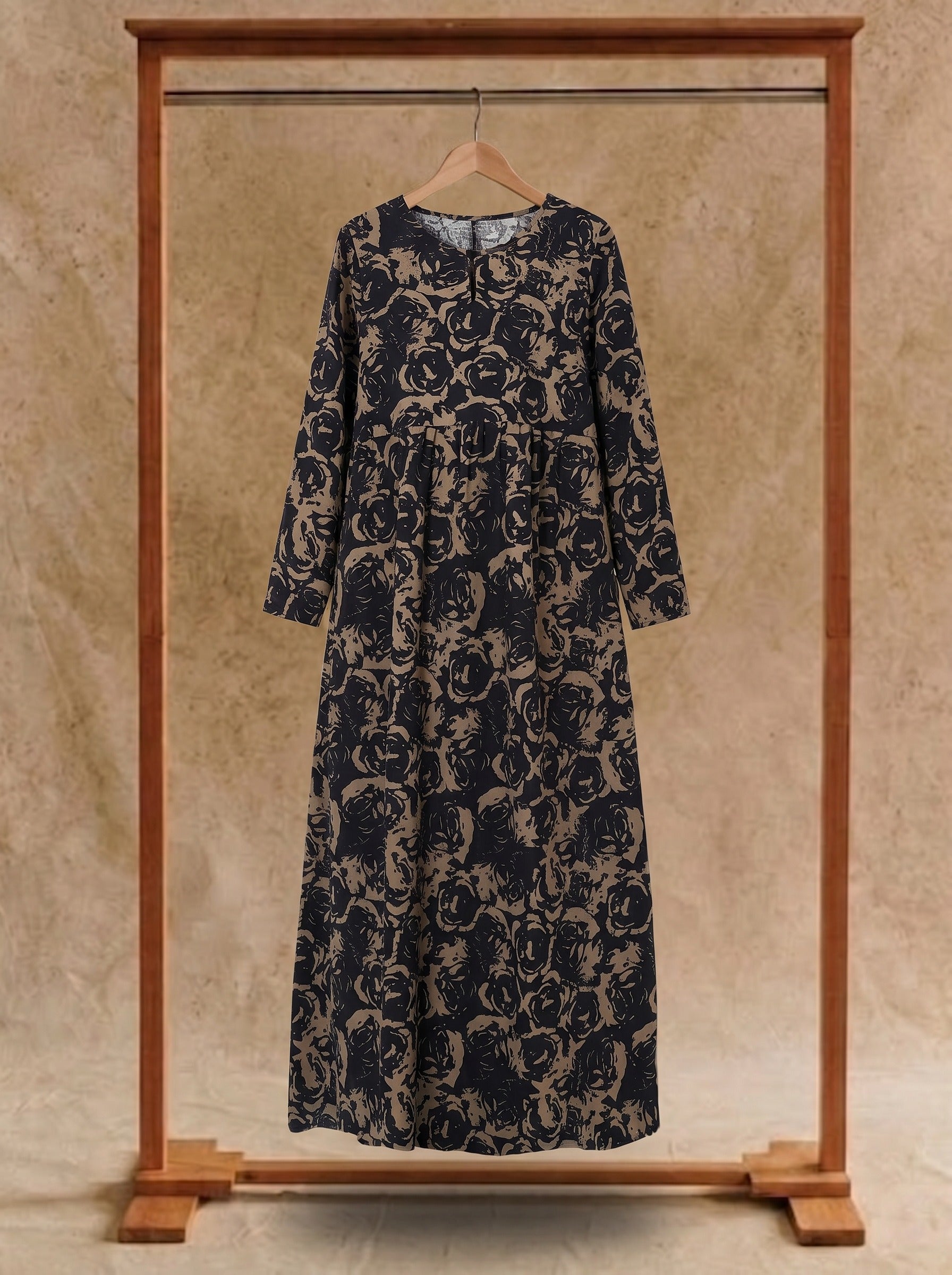 Sylvie Gathered Maxi Dress in Tapestry Roses