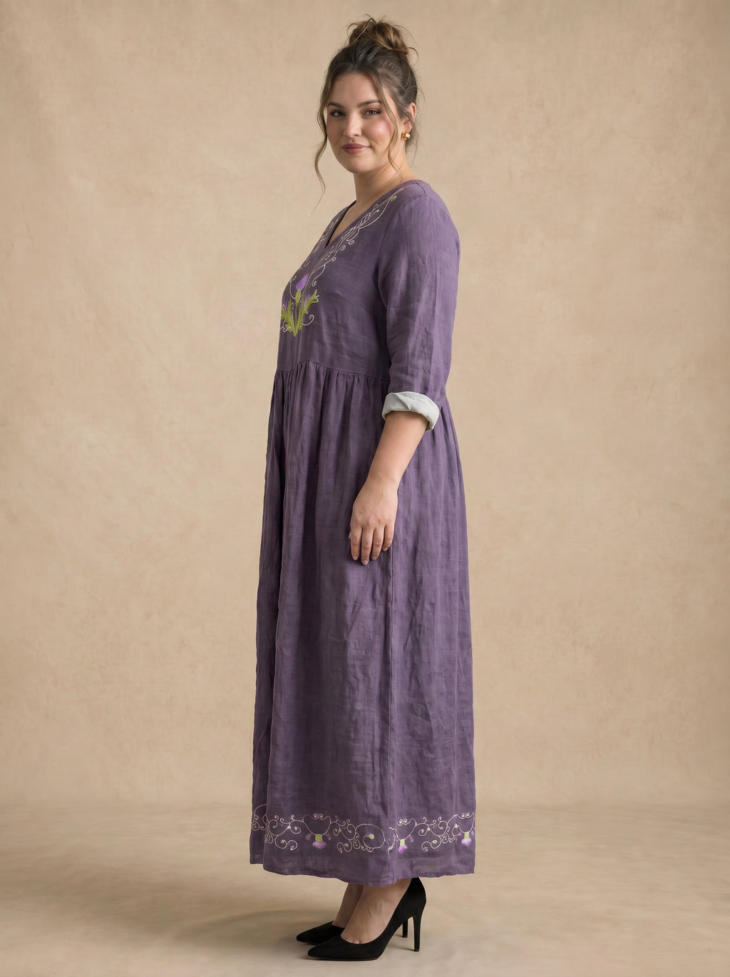 Lavessia Ornamental Lavender Maxi Dress
