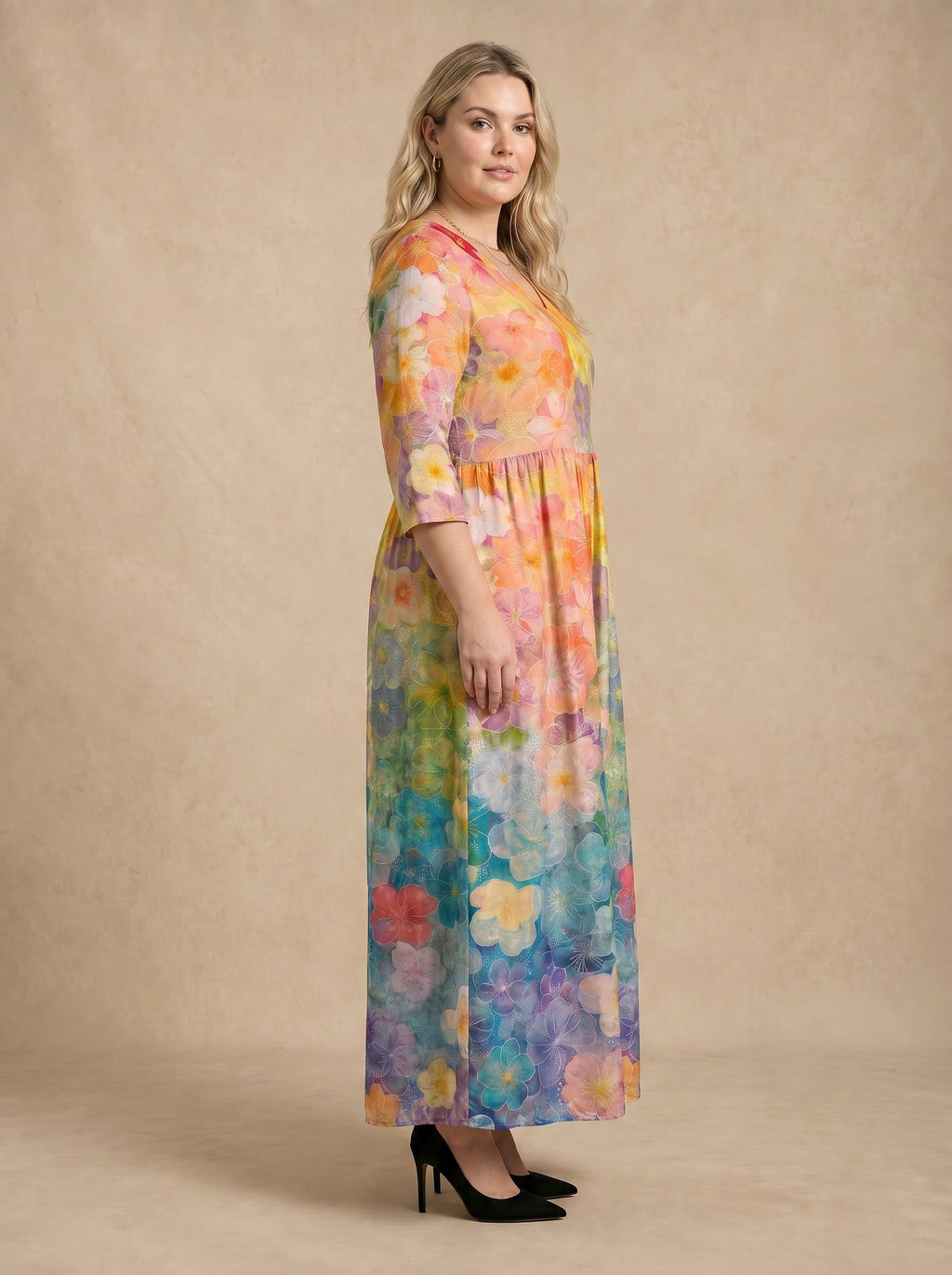 Solmira Sunset Floral Maxi Dress